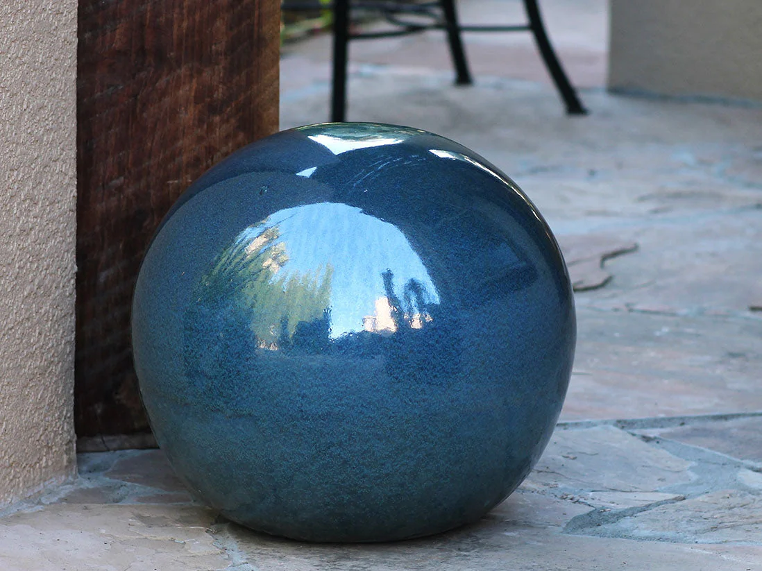 Outdoor Decorative Sphere Glazed 16" By Plantatorem - Image 27