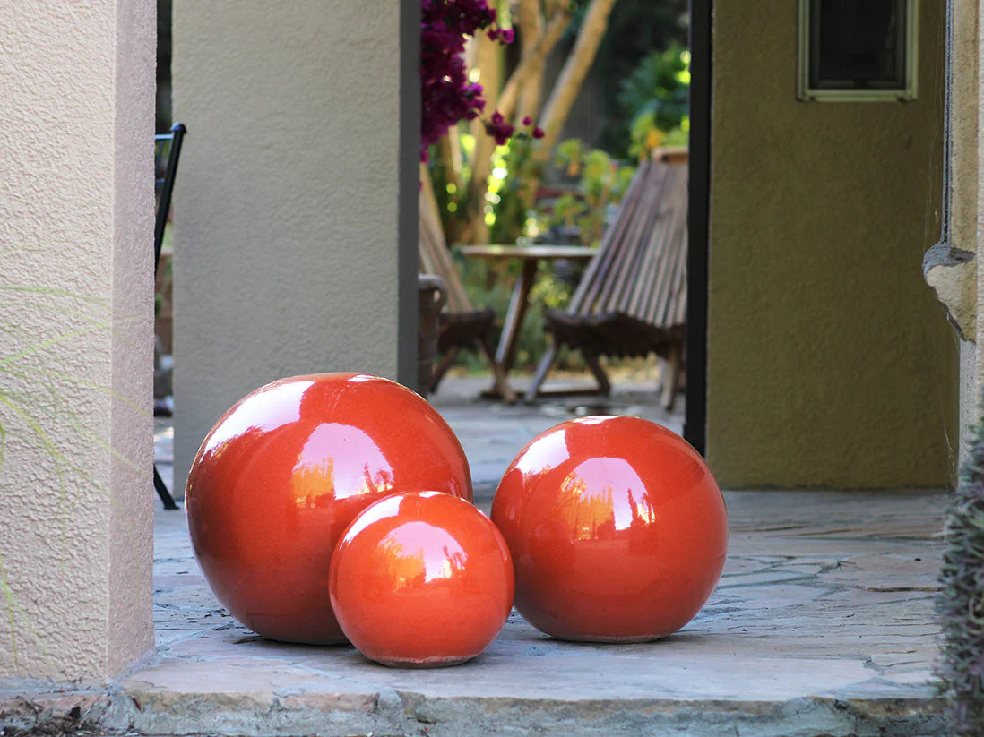 Outdoor Decorative Sphere Glazed 16" By Plantatorem - Image 31