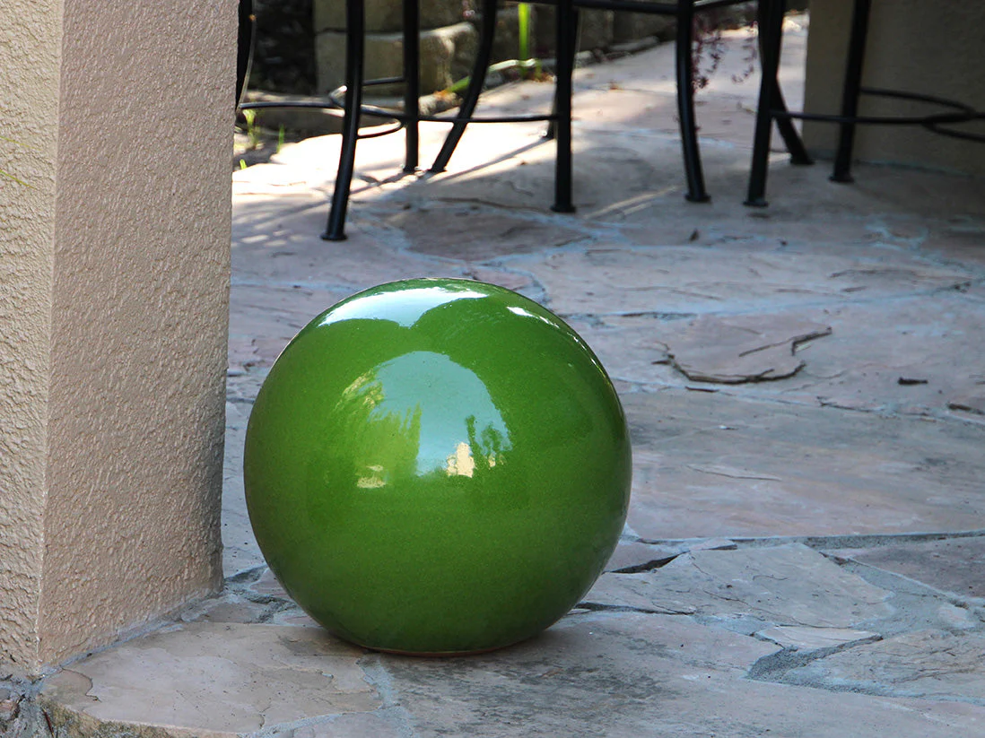 Outdoor Decorative Sphere Glazed 16" By Plantatorem - Image 35