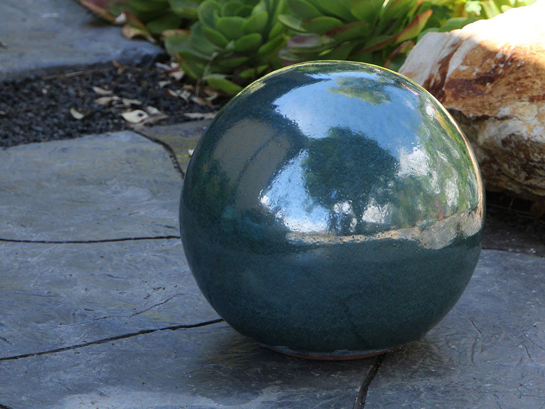 Outdoor Decorative Sphere Glazed 19.5" By Plantatorem - Image 12