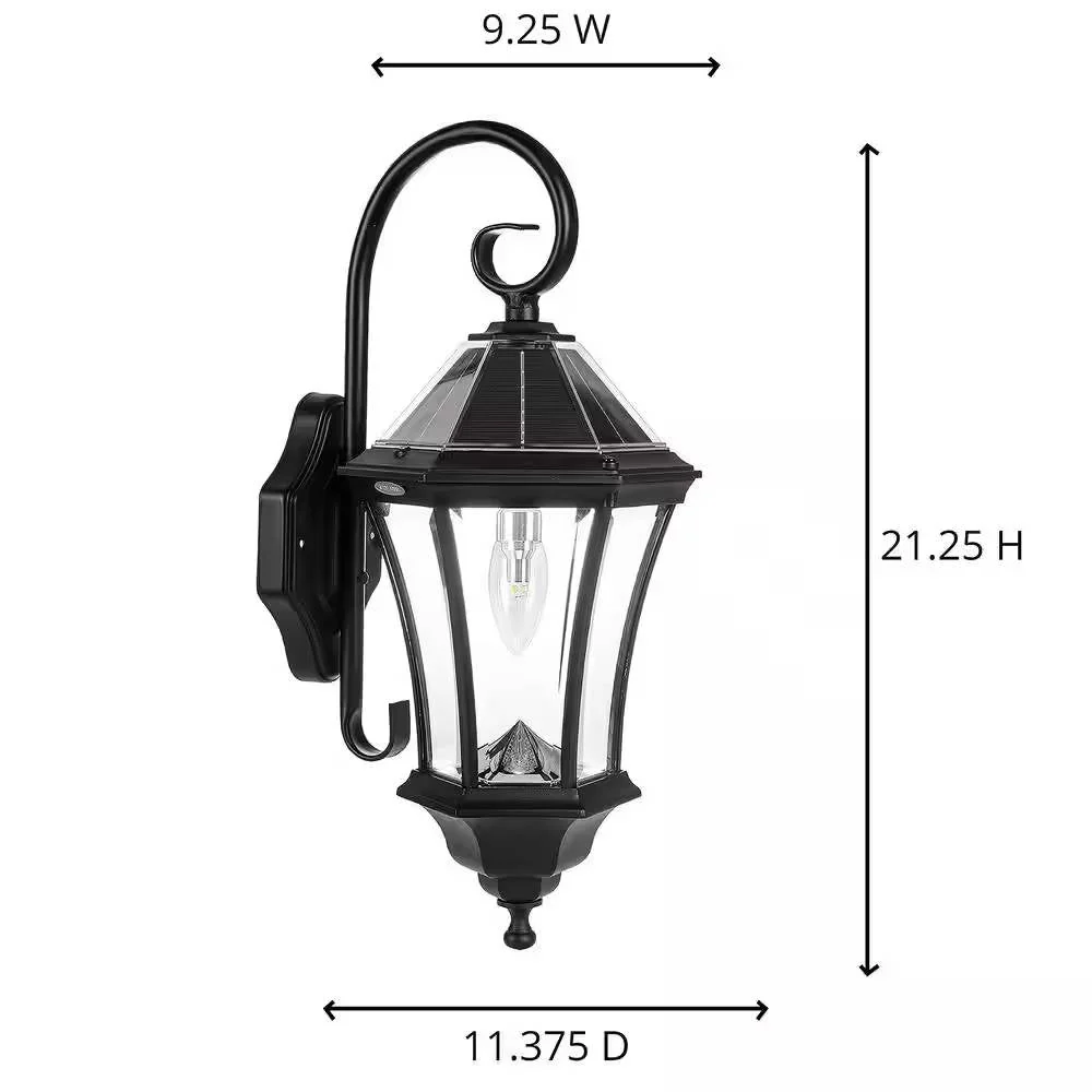 Outdoor Farmhouse Solar Wall Light in Black Finish - 150 Lumens - Image 3