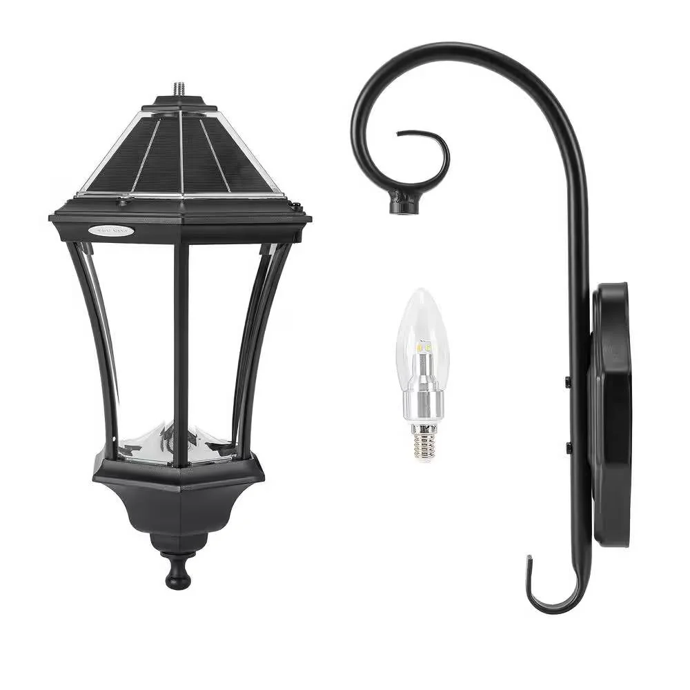 Outdoor Farmhouse Solar Wall Light in Black Finish - 150 Lumens - Image 5