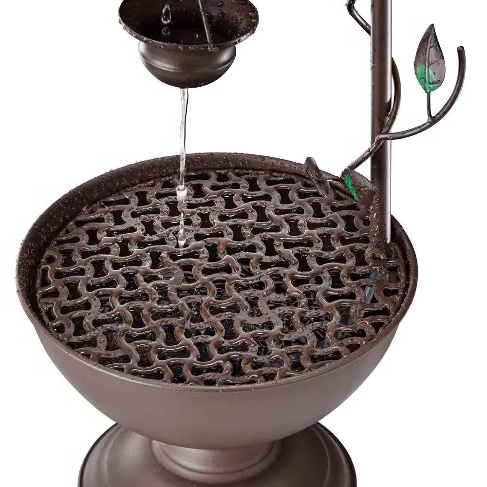 Outdoor Indoor 6-Tier Hanging Cups Water Fountain in Bronze Finish - Image 4