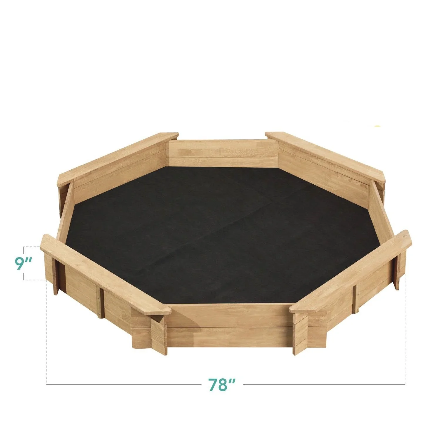 Outdoor Kid's Octagonal Sandbox in Natural Wood Finish - Image 5