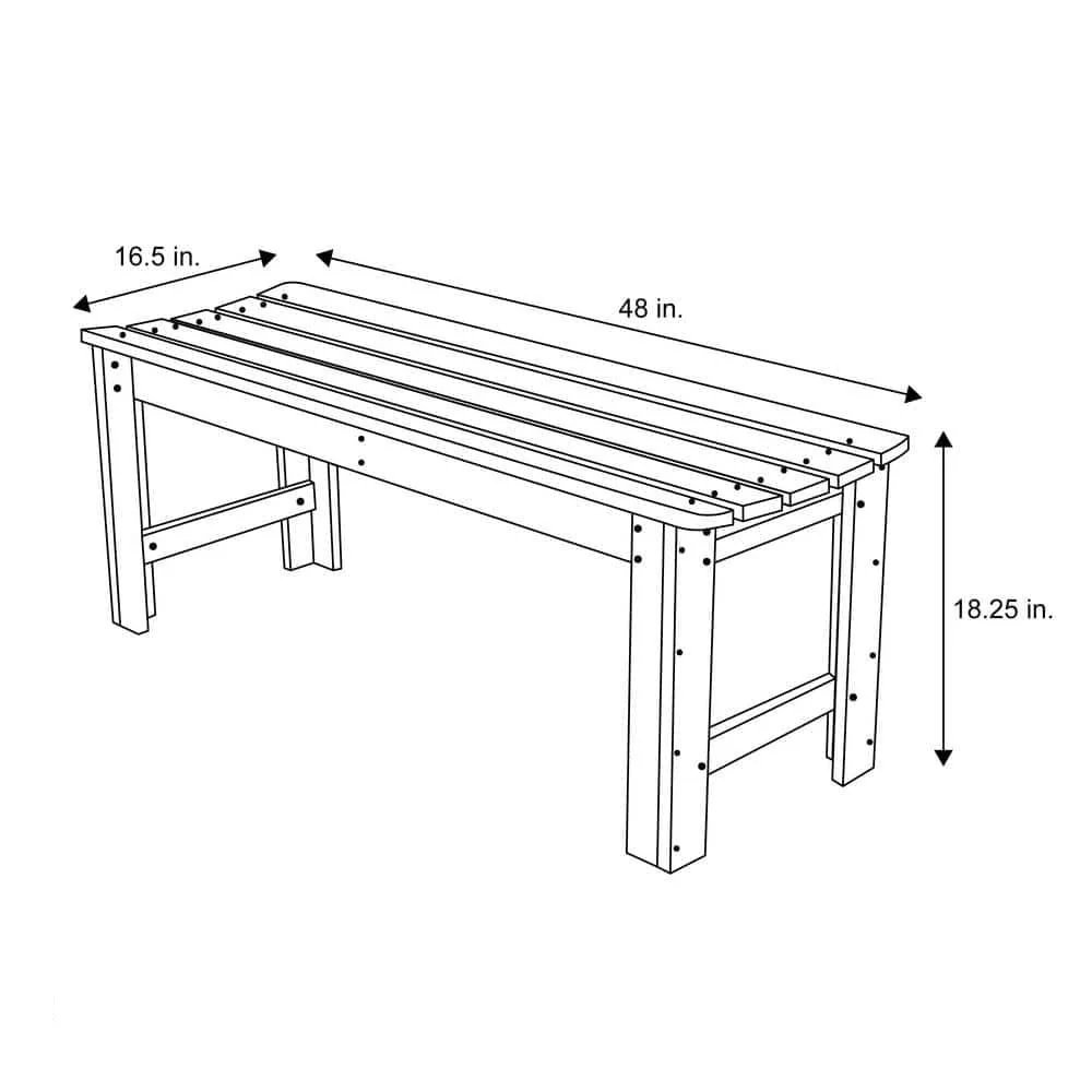 Outdoor Patio Backless Cedar Wood 4-ft. Garden Bench in Natural Finish - Image 4