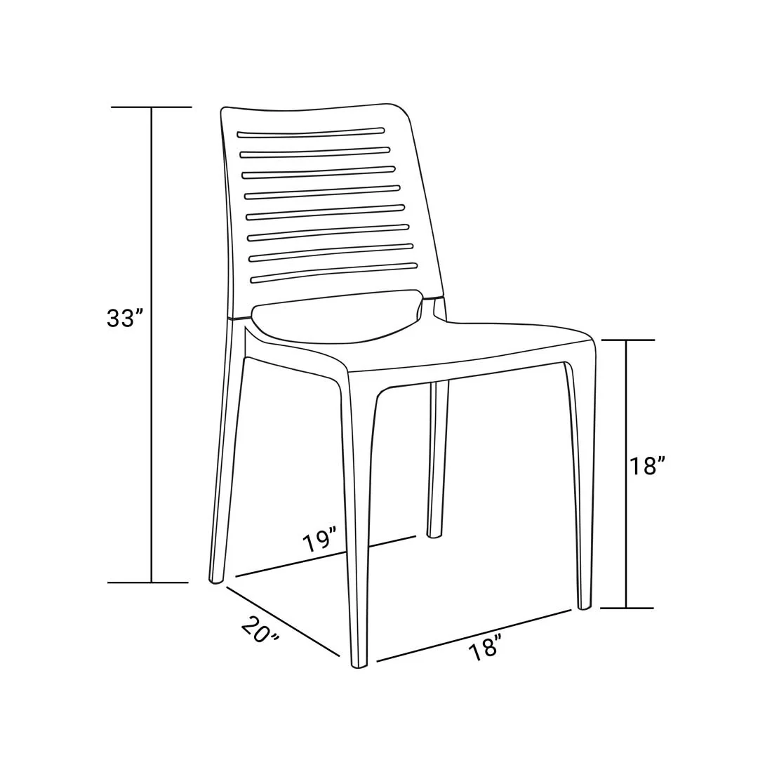 Outdoor Patio Dining Ladderback Chair - Set of 4 - Park - Image 5