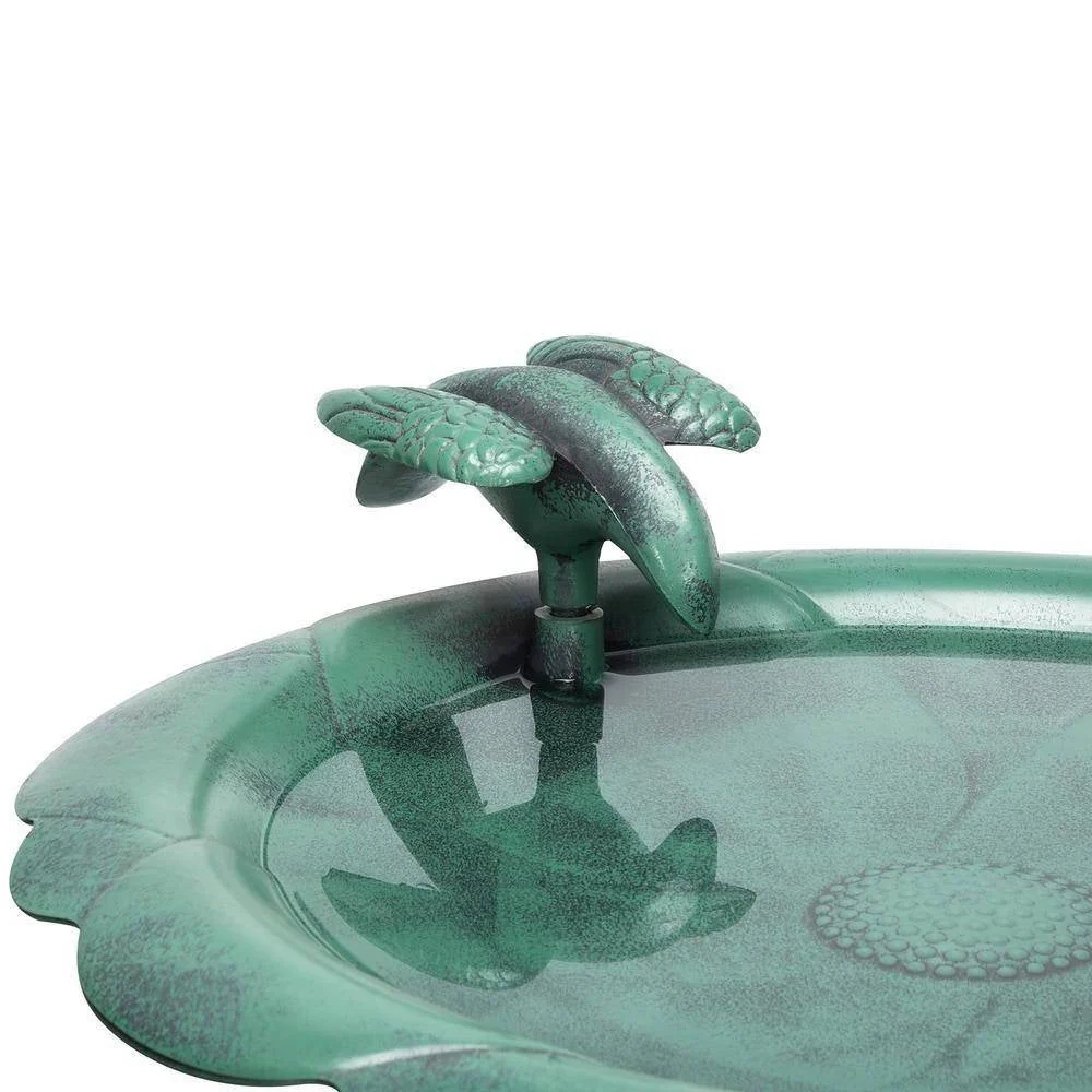 Outdoor Polypropylene Weather Resistant Bird Bath in Dark Green Finish - Image 4