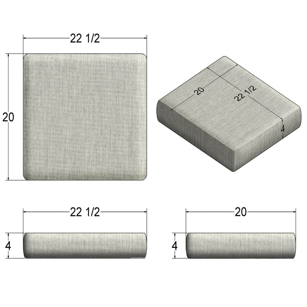 Outdoor-USA Ottoman/Bench 20L x 22.5W x 4D Replacement Cushions - Image 2