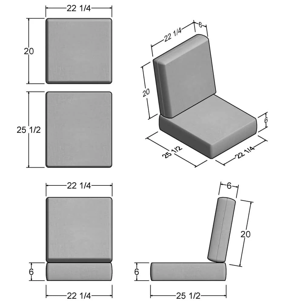 Outdoor-USA Seat and Back/Deep Seating Sofa/Loveseat Middle - Replacement Cushions - Image 5