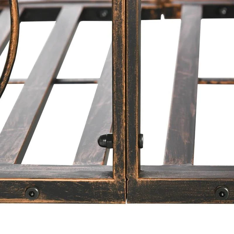 Outdoor Vintage Bronze Arch 6-ft Garden Bridge with Side-Rails - Image 4