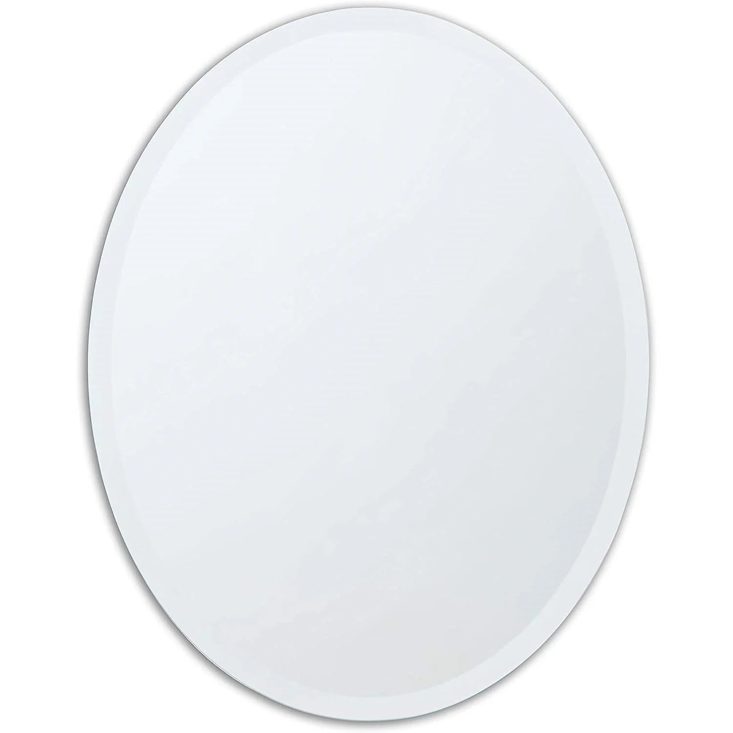 Oval Frameless 36-inch Beveled Bathroom Bedroom Living Room Vanity Wall Mirror - Image 2