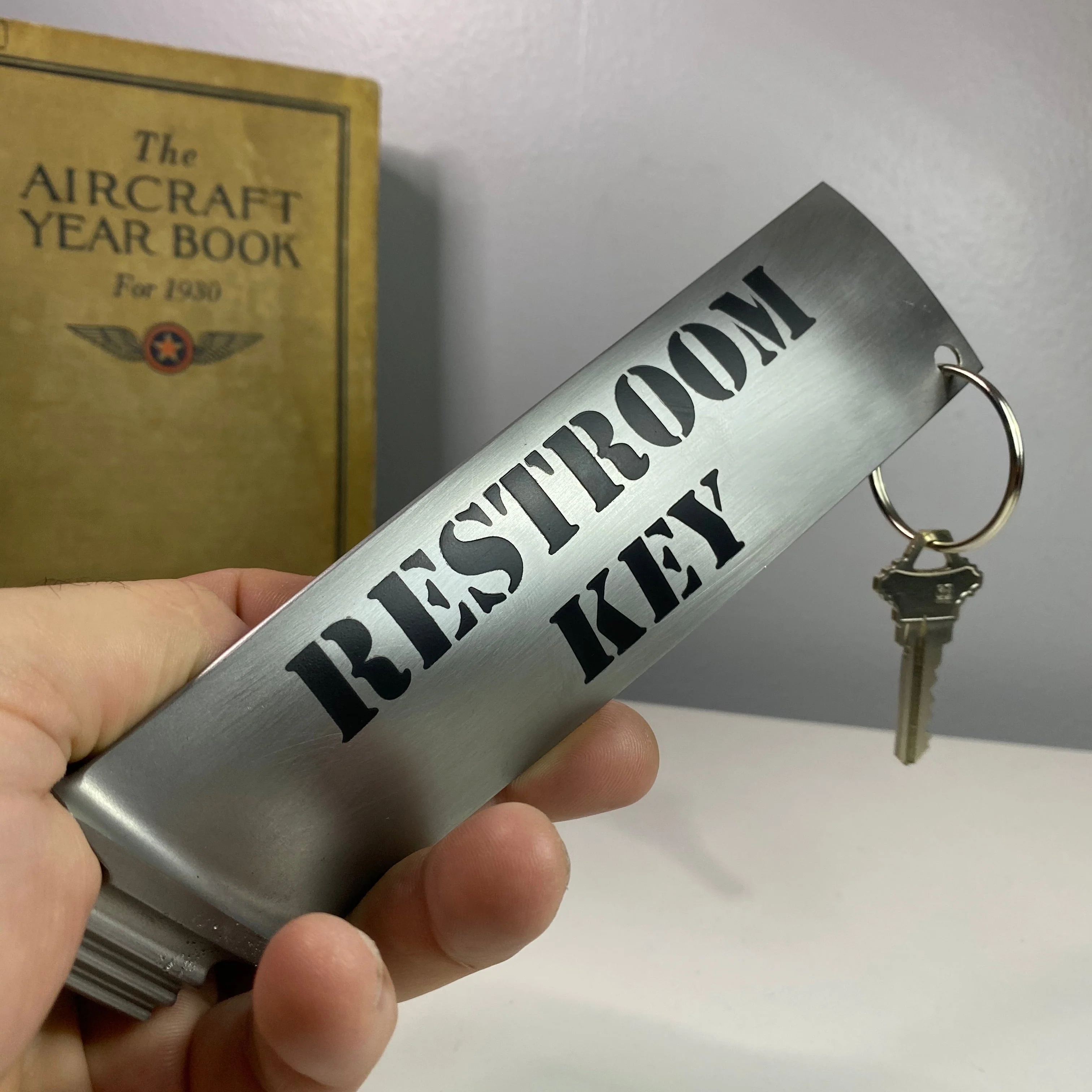 Oversized Bathroom Restroom General Electric J79 Engine Blade Keychain - Image 9