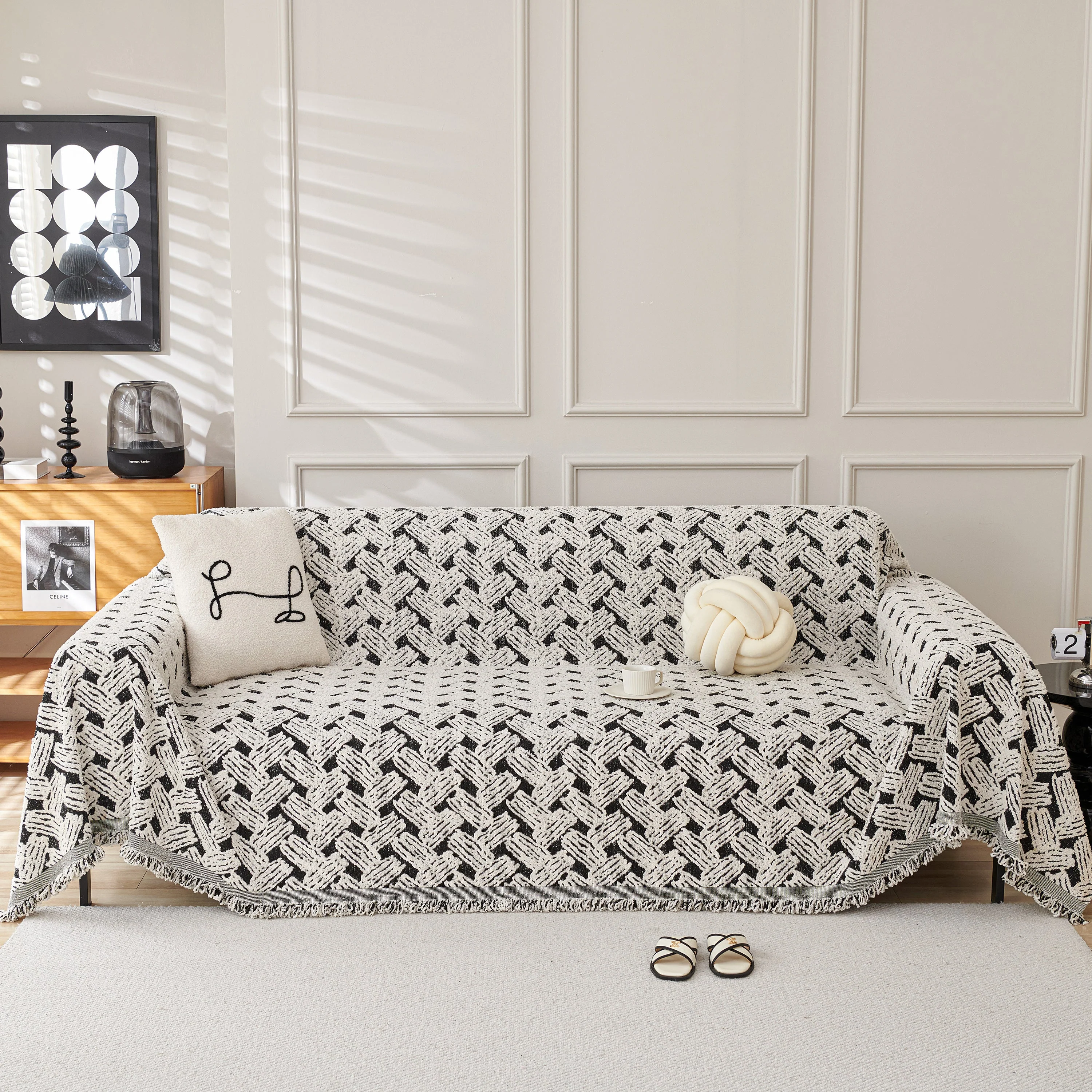 Oversized Reversible Couch Covers Sheet Blanket, L-Shape U-Shaped Sectional Protector for Cats Dogs - Image 12