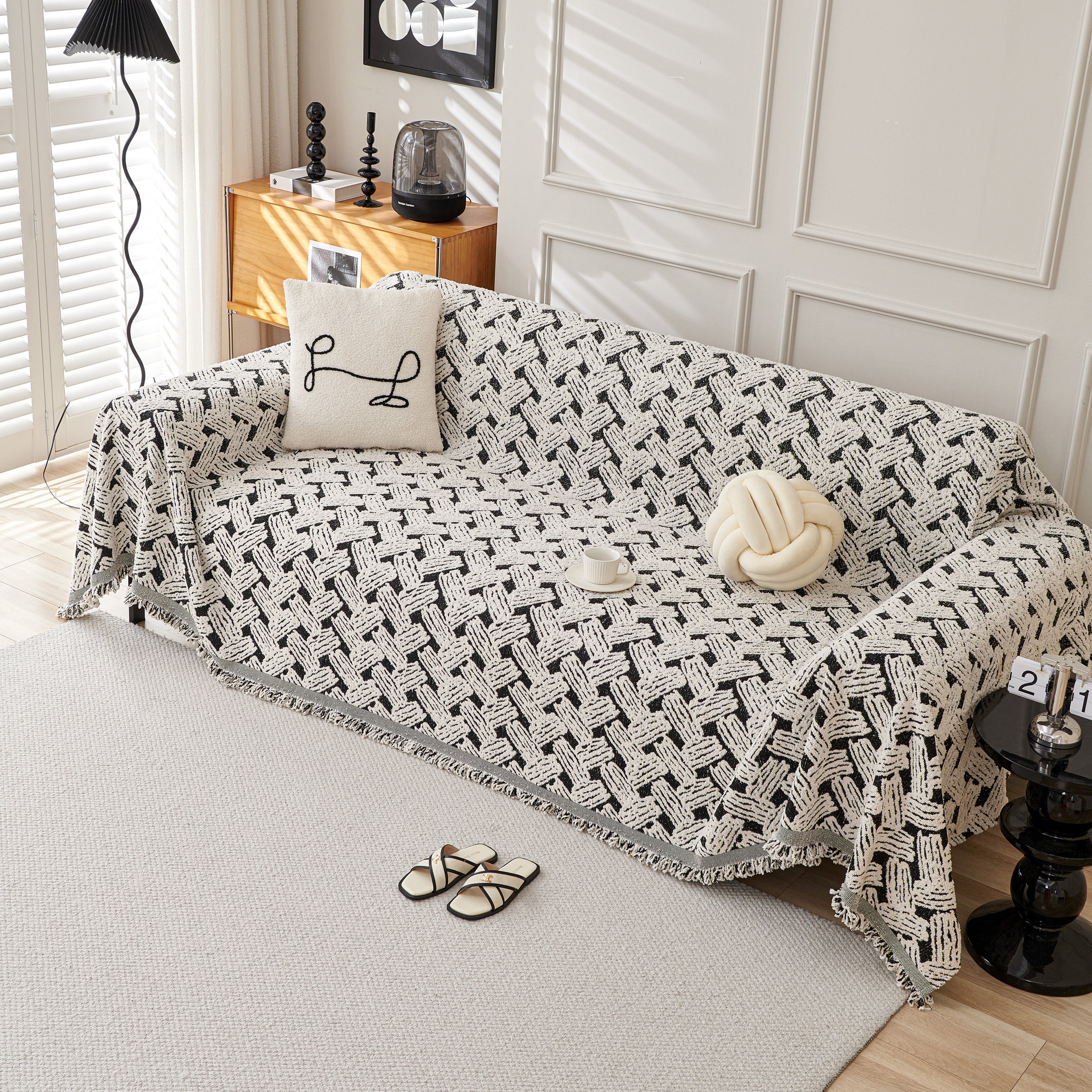 Oversized Reversible Couch Covers Sheet Blanket, L-Shape U-Shaped Sectional Protector for Cats Dogs - Image 15