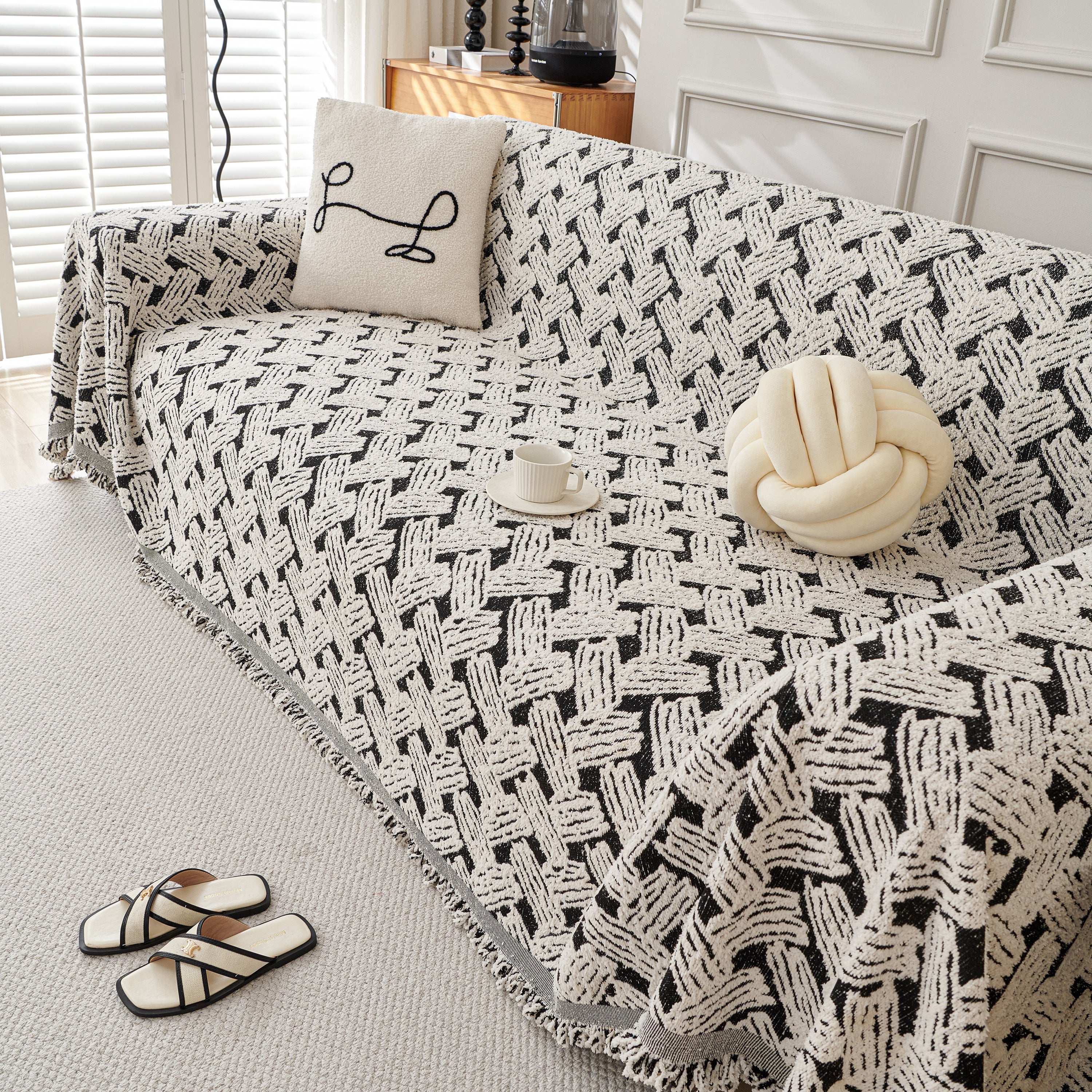 Oversized Reversible Couch Covers Sheet Blanket, L-Shape U-Shaped Sectional Protector for Cats Dogs - Image 21