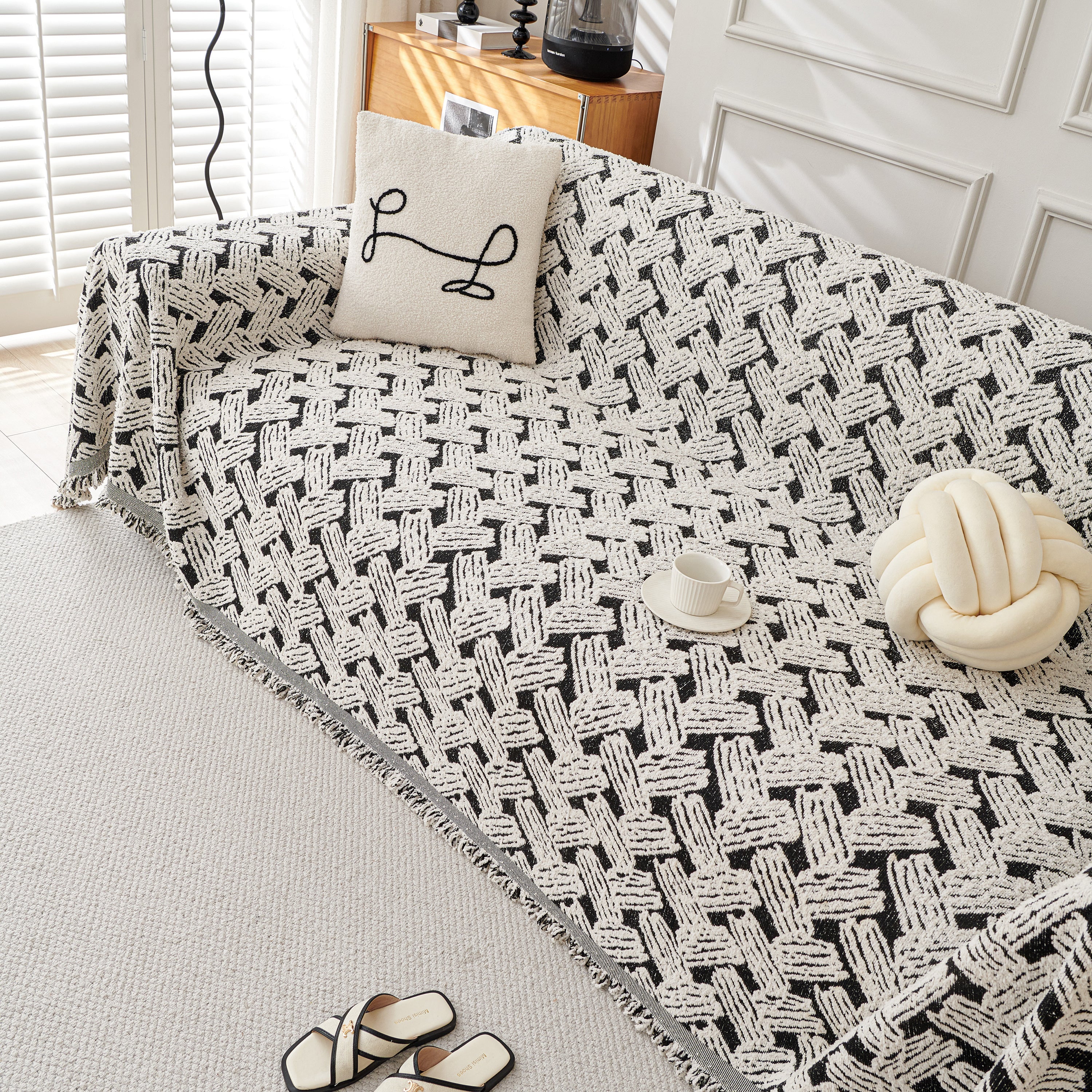 Oversized Reversible Couch Covers Sheet Blanket, L-Shape U-Shaped Sectional Protector for Cats Dogs - Image 24