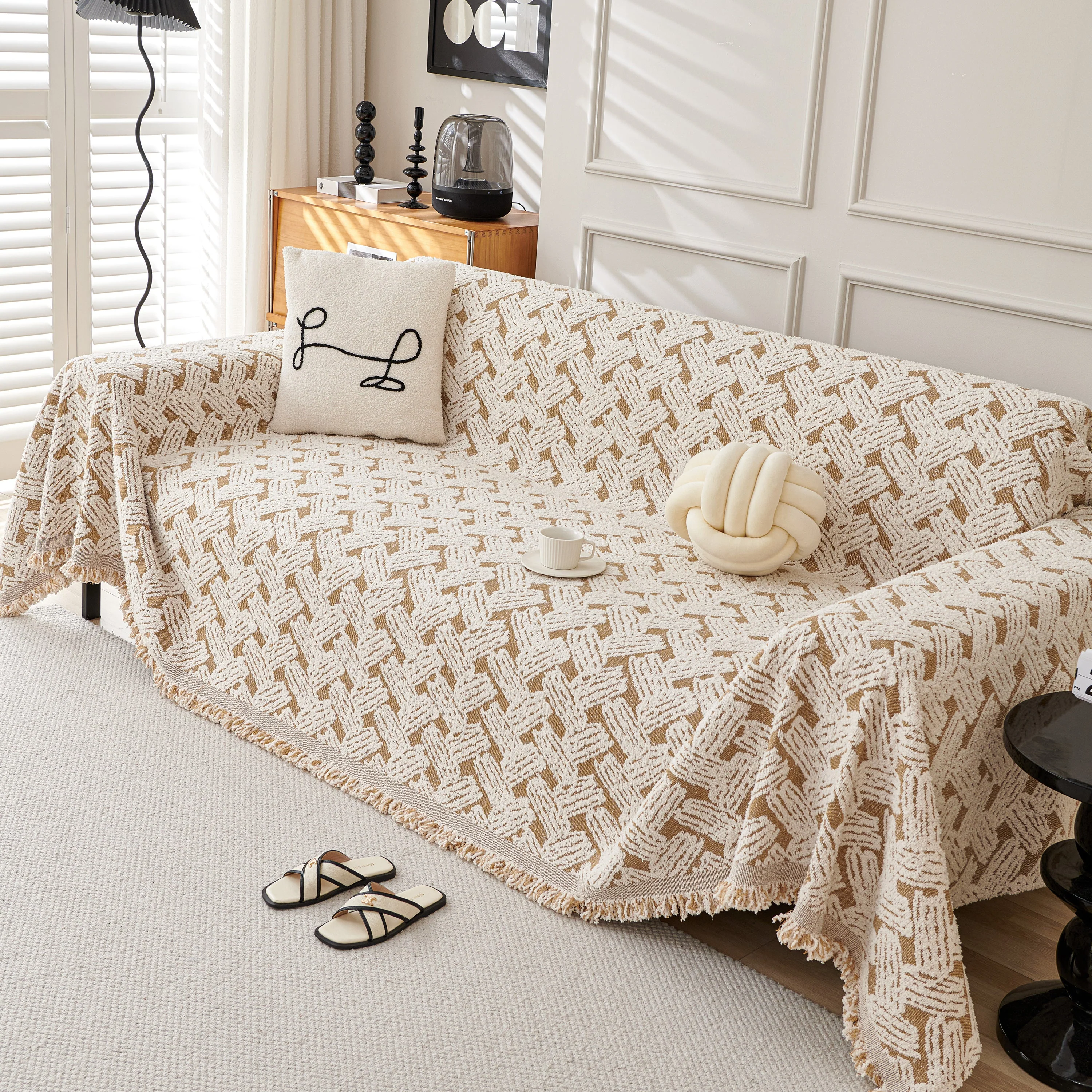 Oversized Reversible Couch Covers Sheet Blanket, L-Shape U-Shaped Sectional Protector for Cats Dogs - Image 34