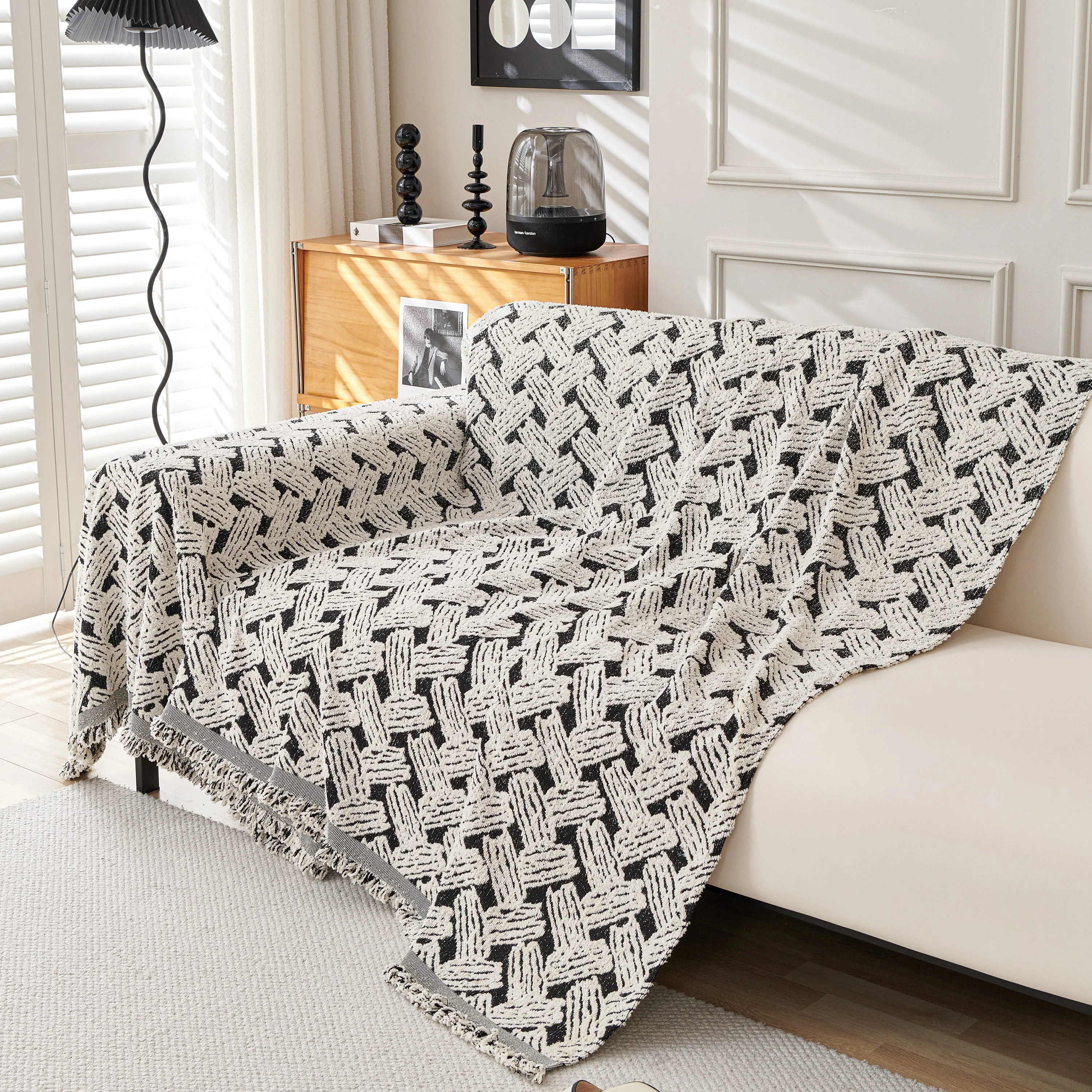 Oversized Reversible Couch Covers Sheet Blanket, L-Shape U-Shaped Sectional Protector for Cats Dogs - Image 9