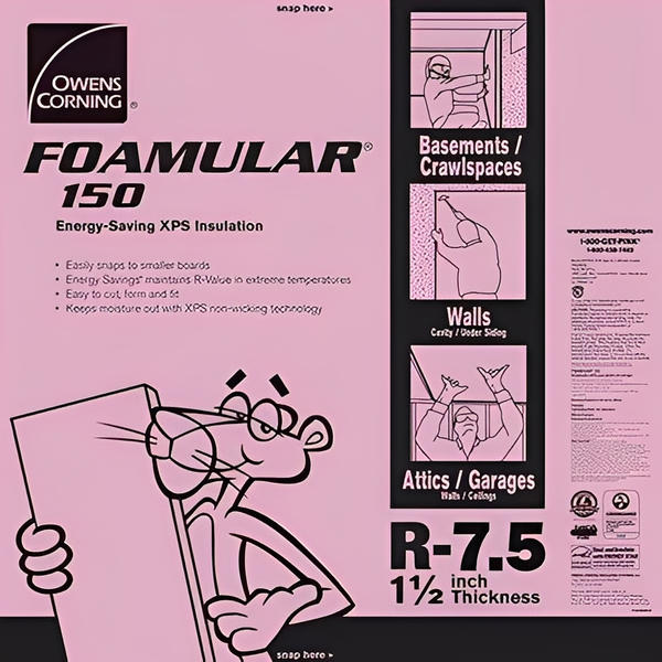 Owens Corning FOAMULAR 150 XPS 4ft x 8ft Insulation Board - All Sizes - Image 2