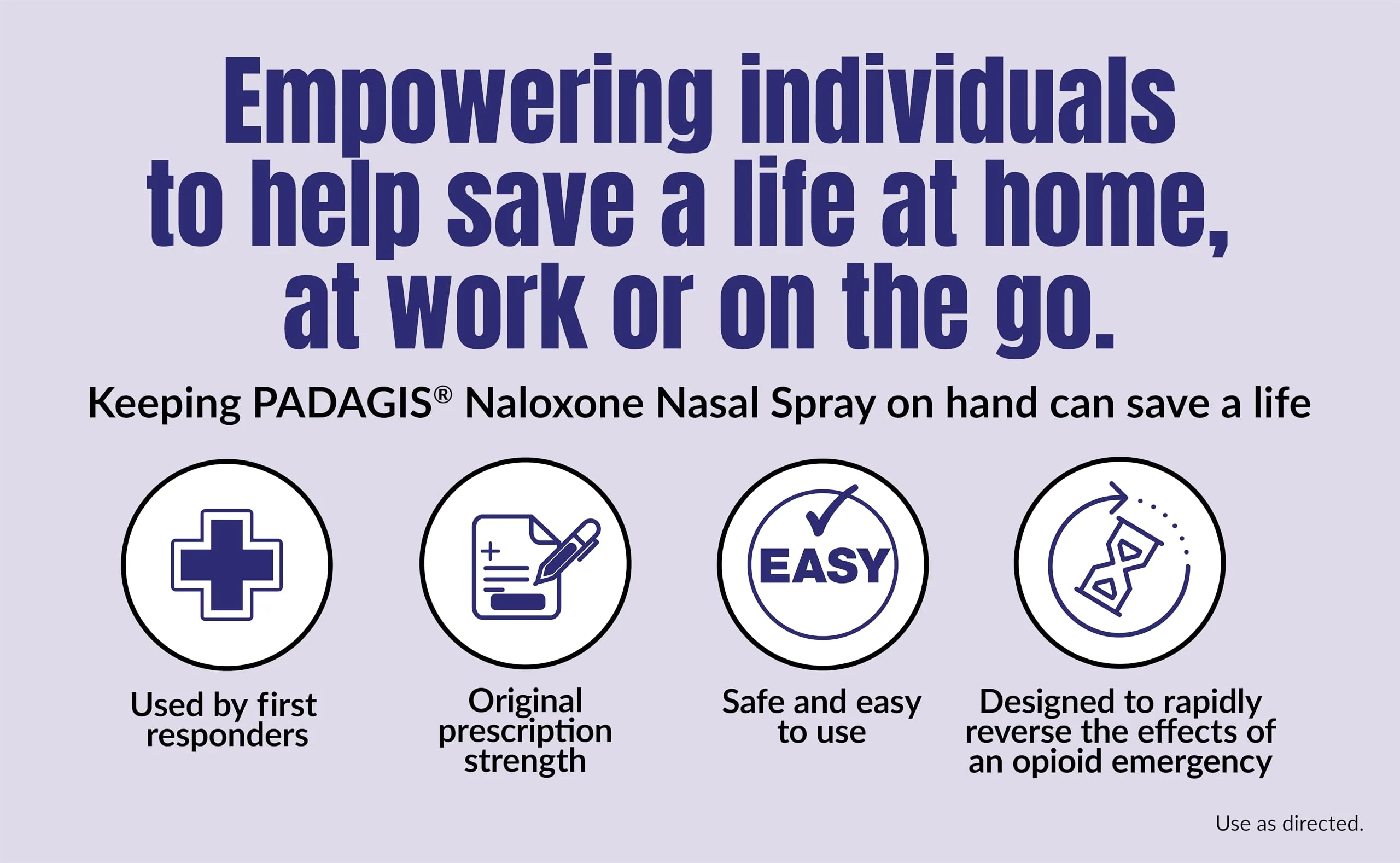 Padagis Naloxone HCI Nasal Spray, 4 mg – Emergency Treatment for Opioid Overdose - Rapid-Response Opioid Overdose Reversal, 2 Dose Single Use Nasal Spray - Image 4