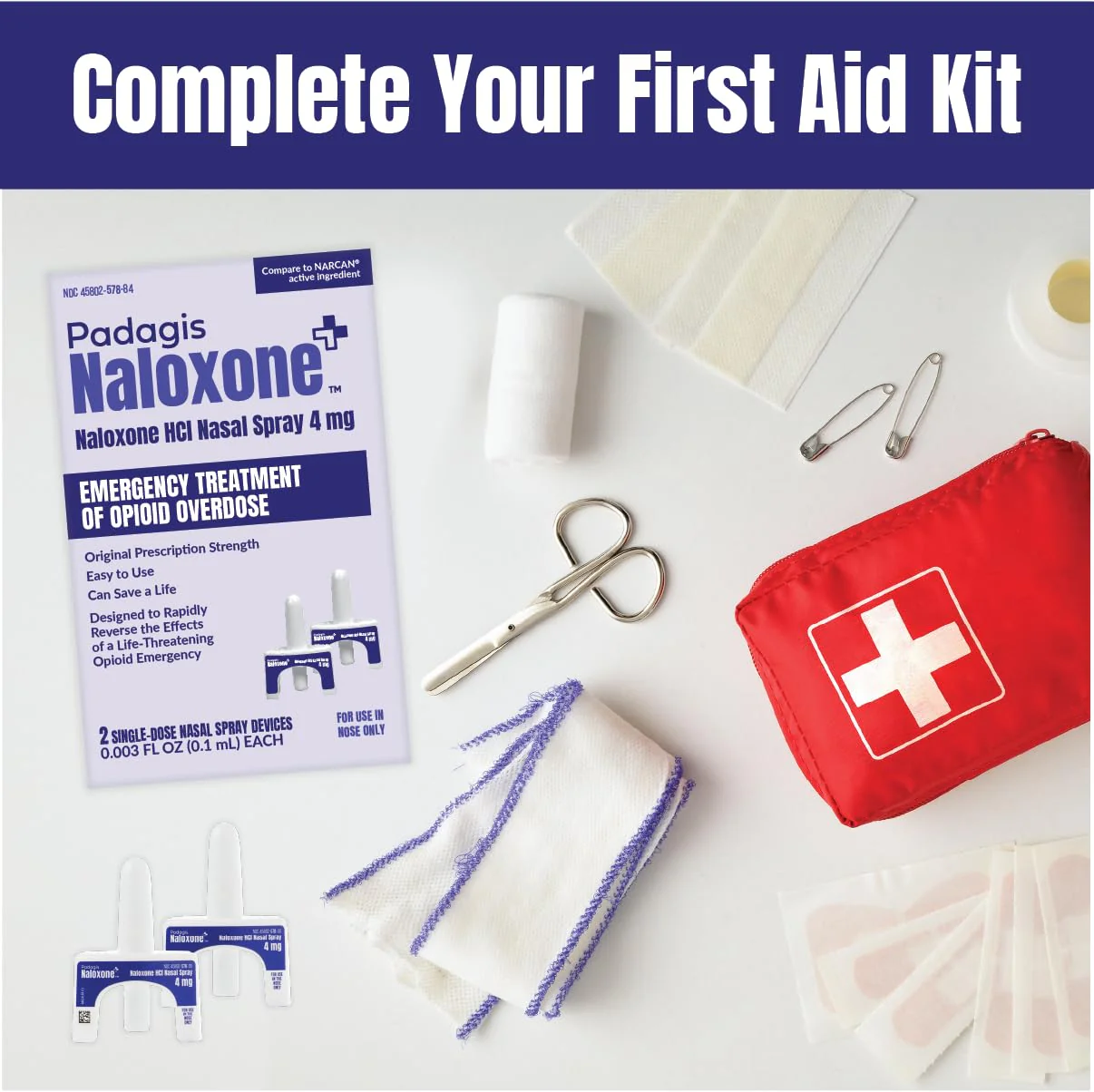 Padagis Naloxone HCI Nasal Spray, 4 mg – Emergency Treatment for Opioid Overdose - Rapid-Response Opioid Overdose Reversal, 2 Dose Single Use Nasal Spray - Image 7