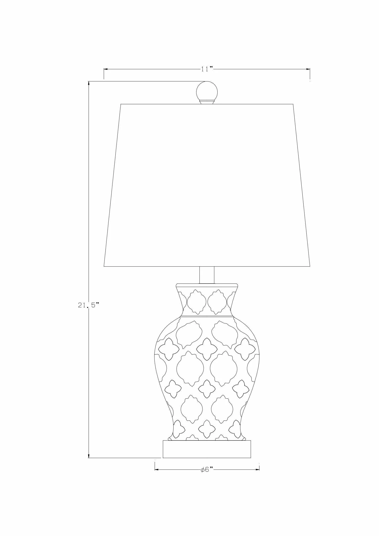 Pangian White & Blue Patterned Ceramic Table Lamp - Image 8