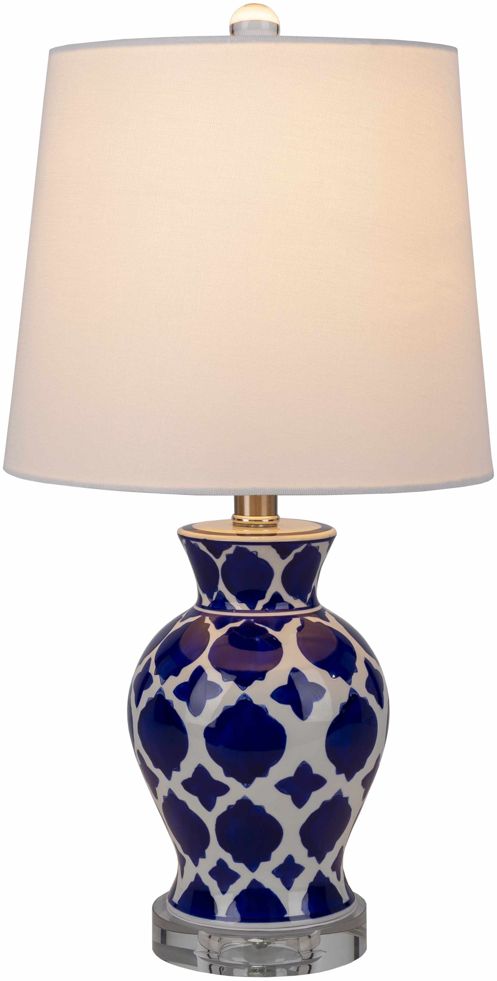 Pangian White & Blue Patterned Ceramic Table Lamp - Image 9