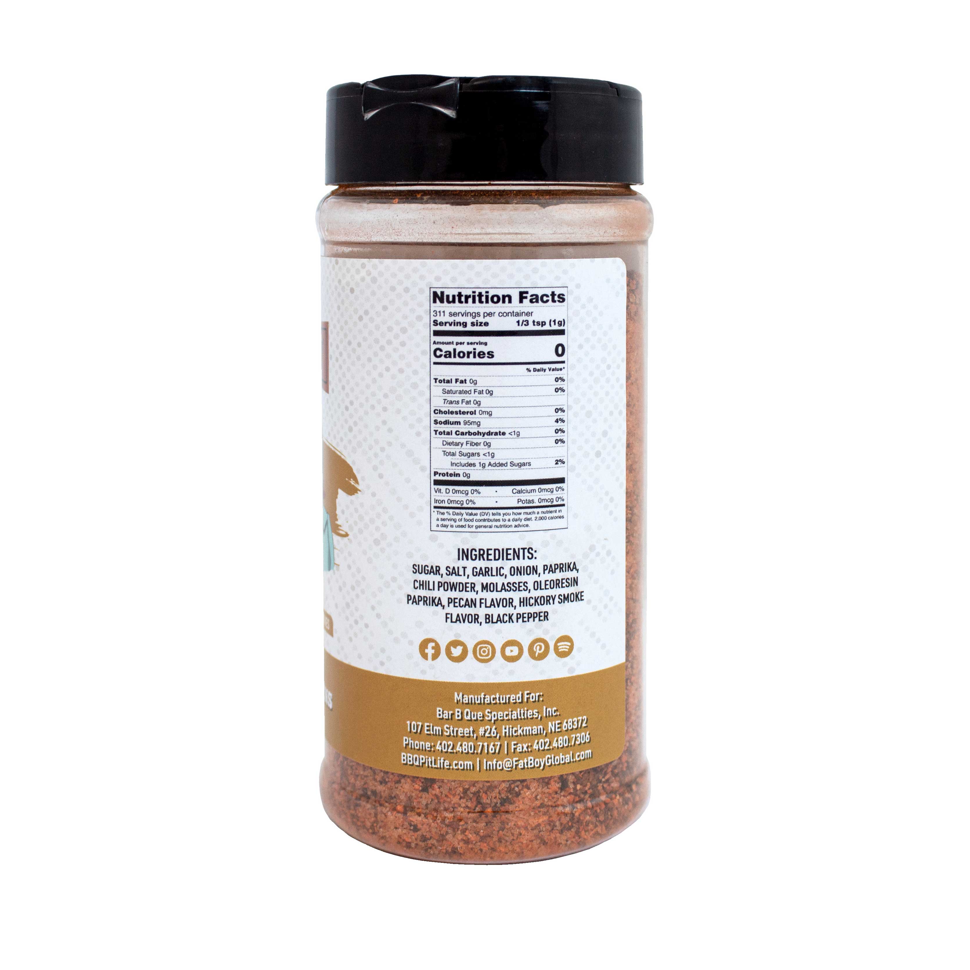 Pecan Natural Gluten Free BBQ Rub 11 oz - Image 2