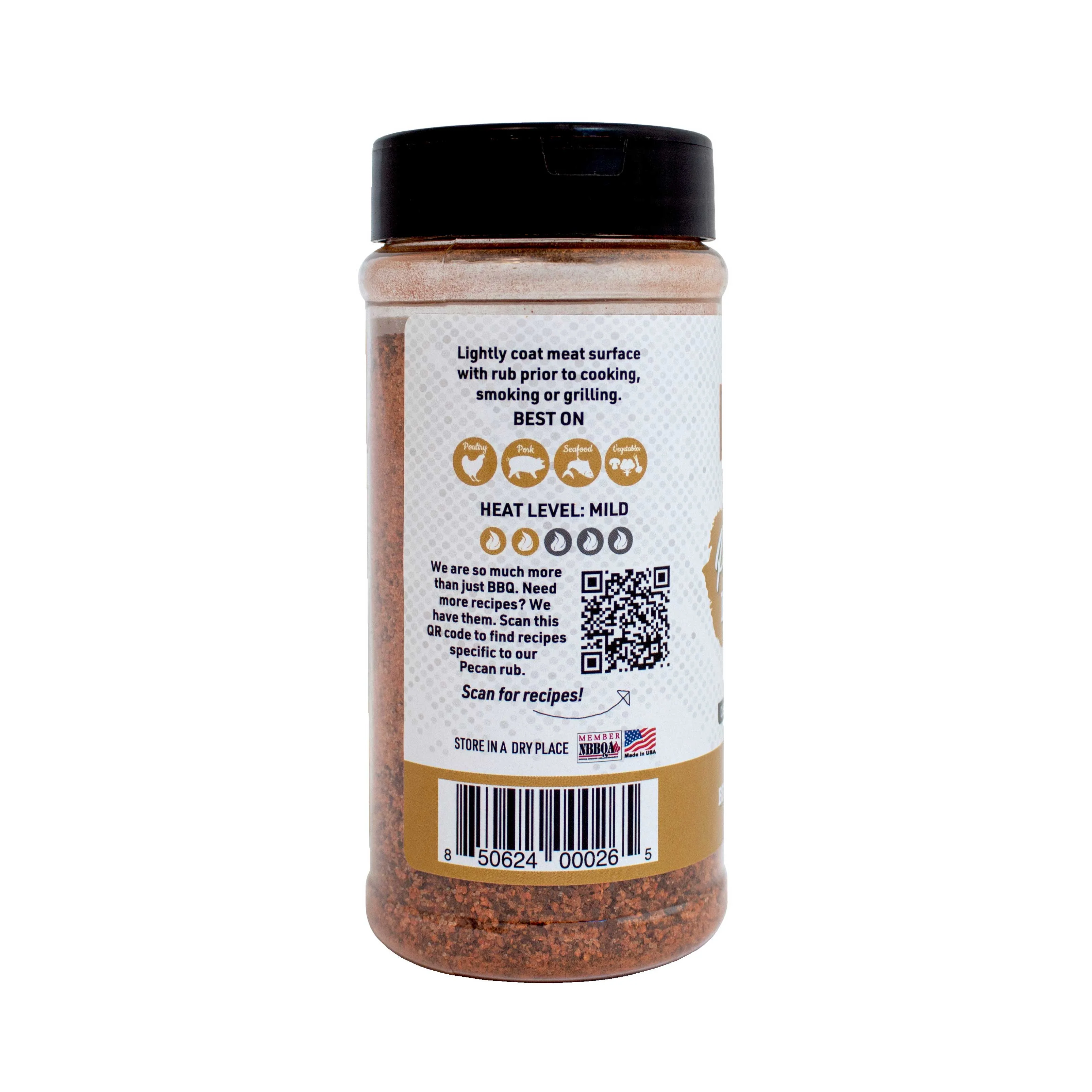 Pecan Natural Gluten Free BBQ Rub 11 oz - Image 3