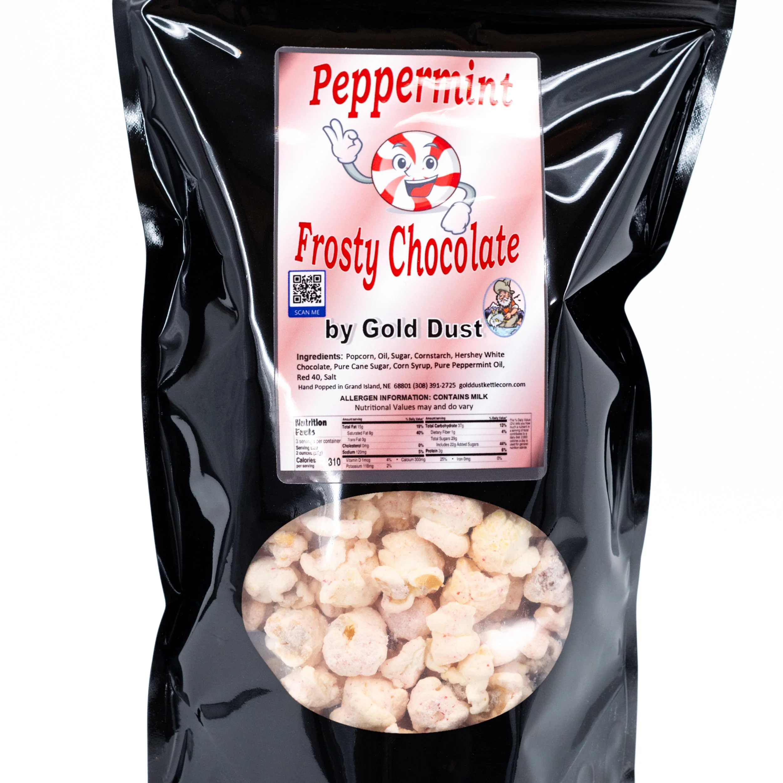 Peppermint White Chocolate Covered Kettle Corn | 5 oz | Pack of 2 | Non-GMO | Gold Dust Kettle Corn - Image 3