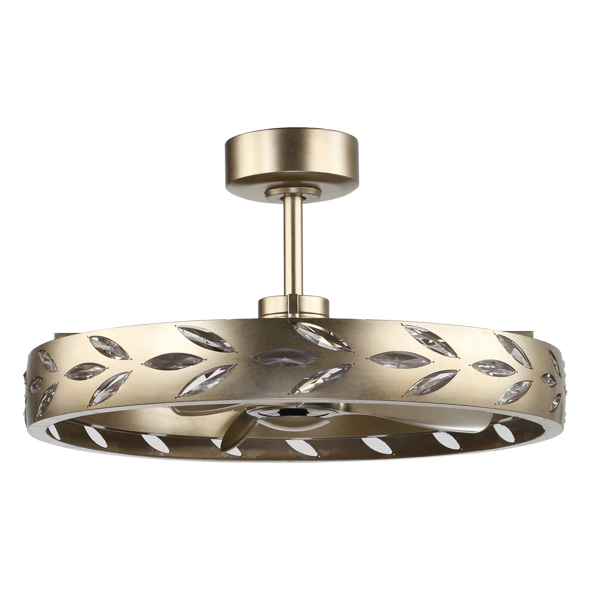 Perimost 29 Inch Antique Silver Downrod Mount Luxury Fandelier with Light and Remote Control - Image 11