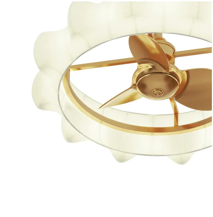 Perimost 30 Inch Electroplated Golden Downrod Mount Luxury Fandelier with Light and Remote Control - Image 10
