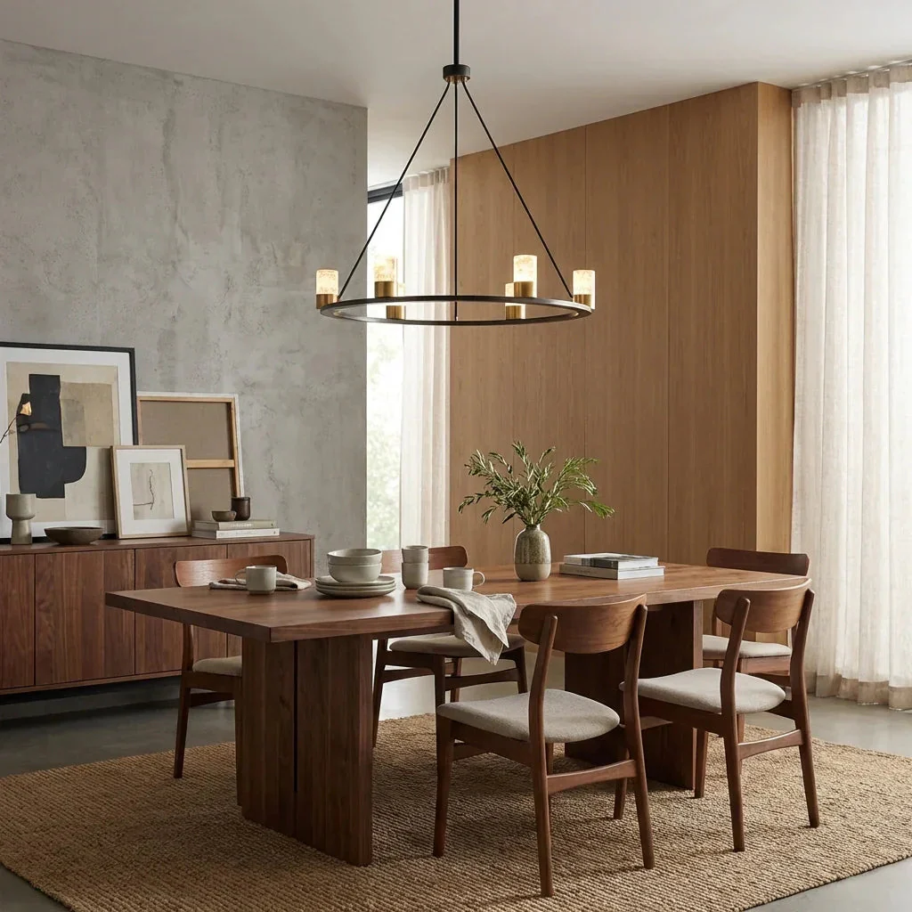 Perimost 31 Inch Alma 6-Light Black Modern Luxury Chandelier - Image 2
