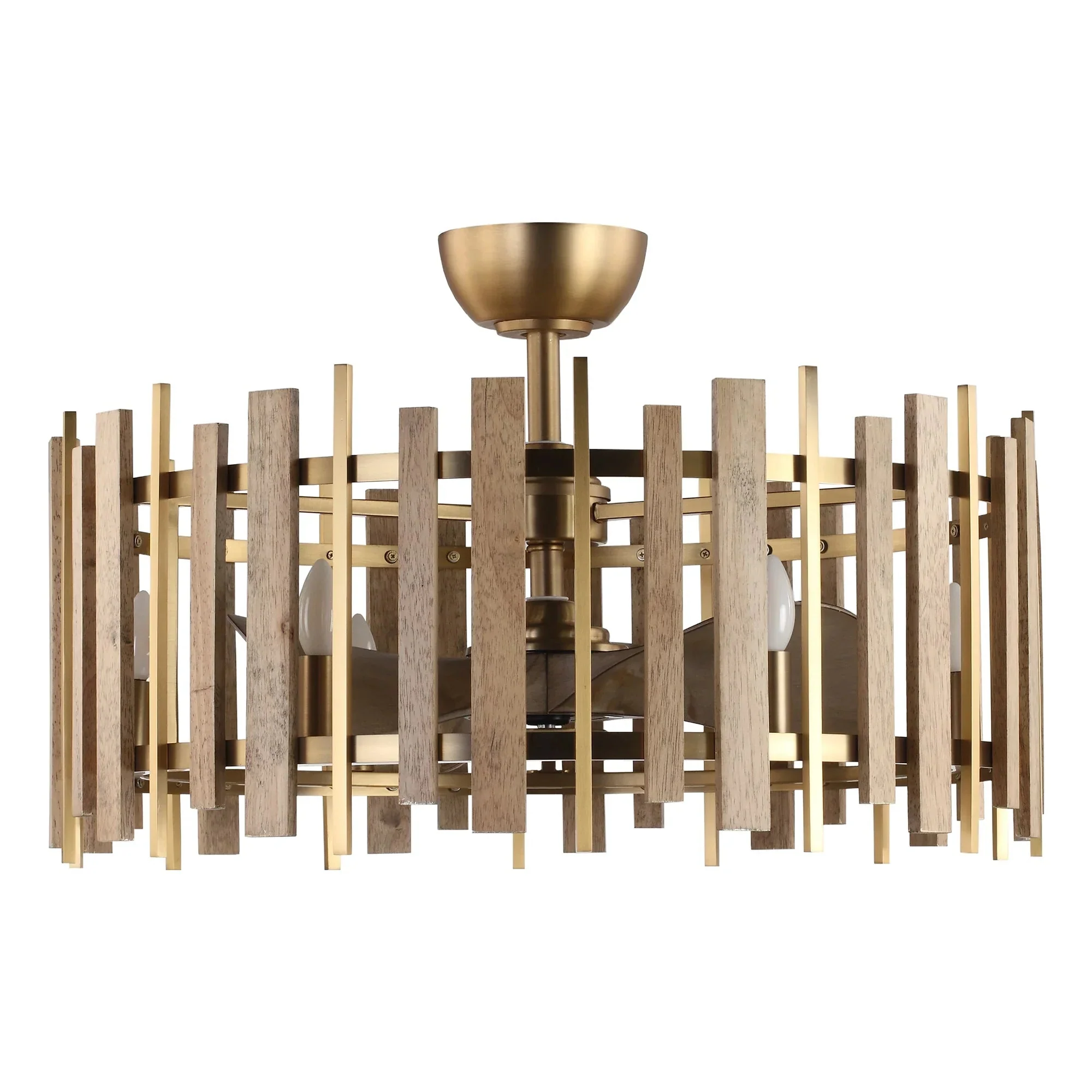 Perimost 31 Inch Electroplated Golden Downrod Mount Luxury Fandelier with Light and Remote Control - Image 10