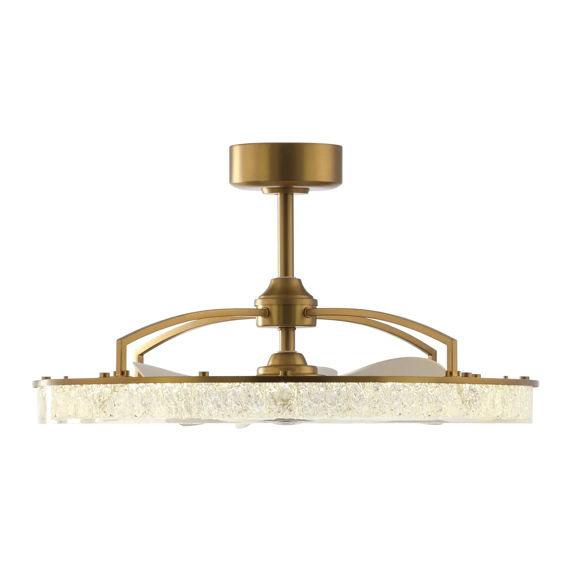 Perimost 32 Inch Andrea Electroplated Golden Luxury LED Fandelier with Remote Control - Image 12