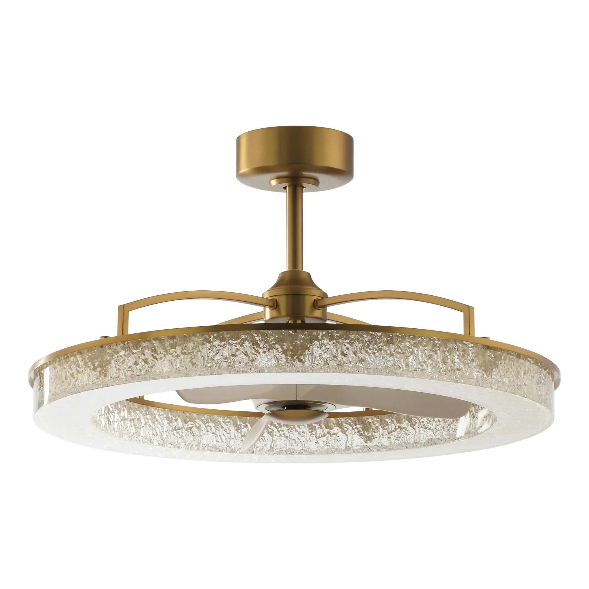 Perimost 32 Inch Andrea Electroplated Golden Luxury LED Fandelier with Remote Control - Image 13