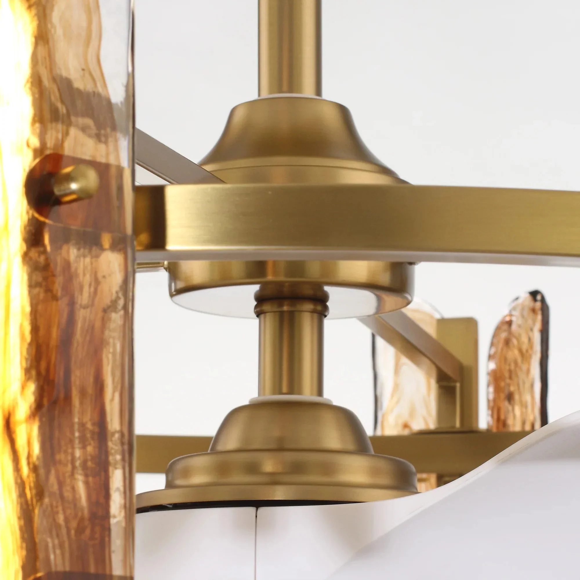 Perimost 32 Inch Astrid Electroplated Golden Luxury LED Fandelier with Remote Control - Image 10