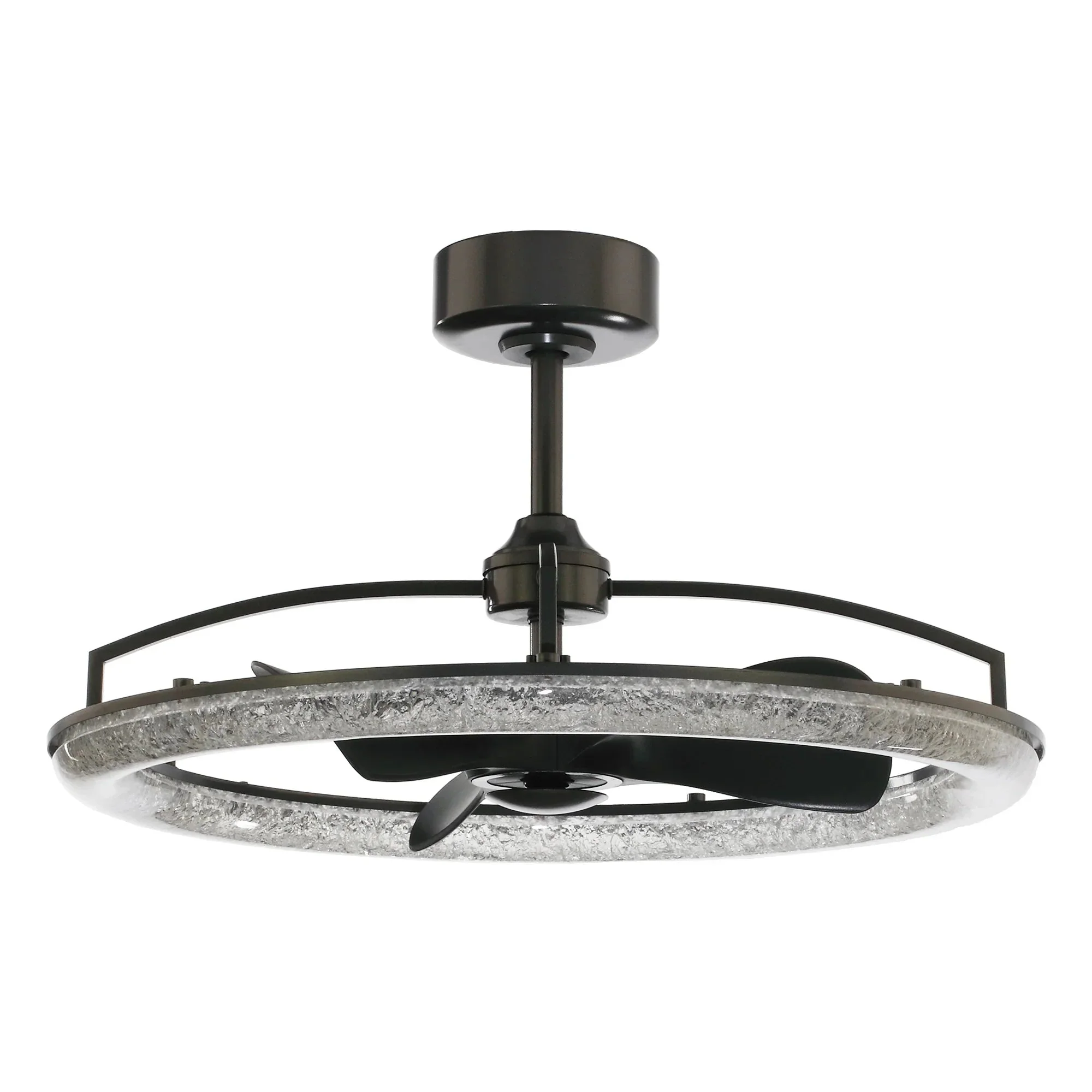 Perimost 32 Inch Black Downrod Mount Luxury Fandelier with Light and Remote Control - Image 11