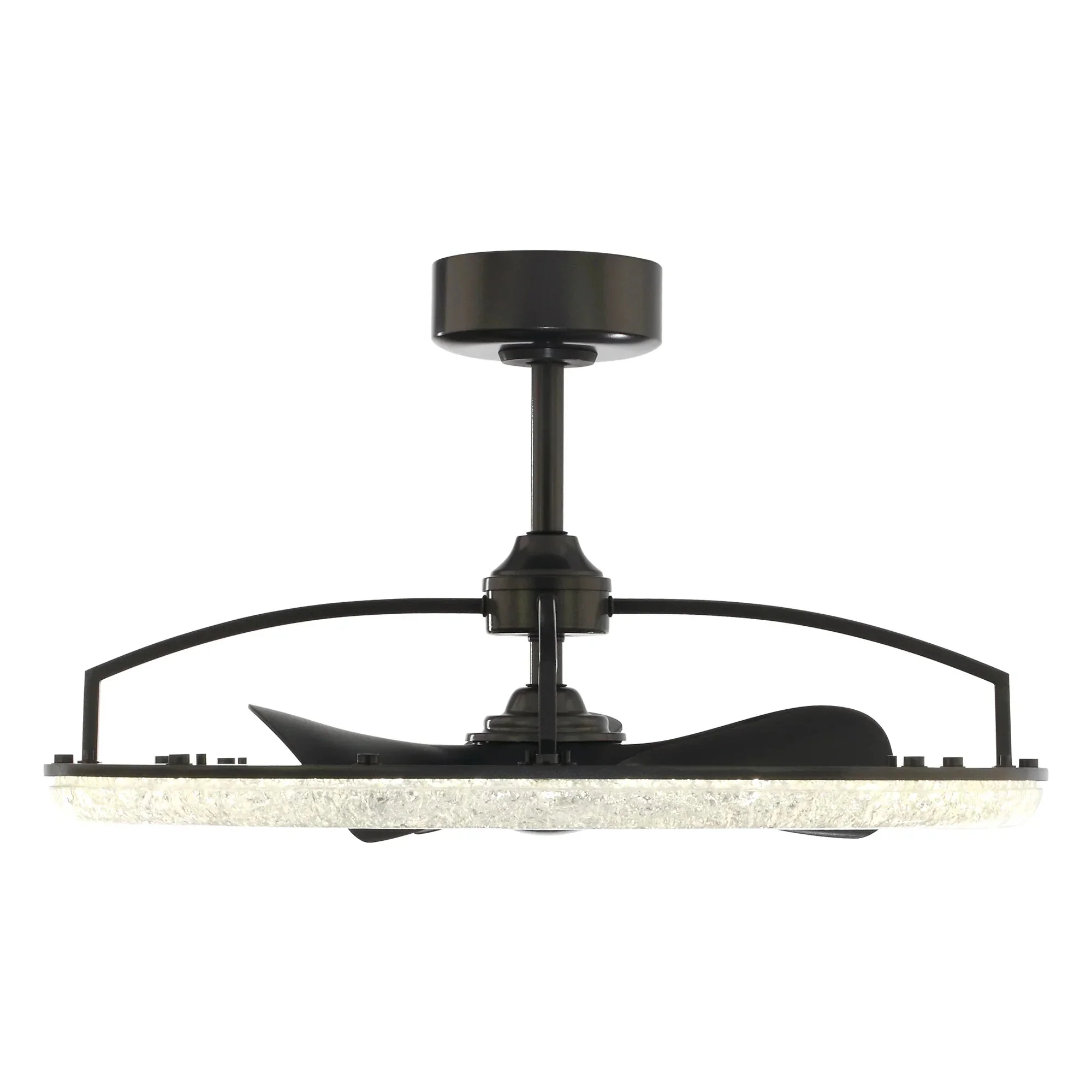 Perimost 32 Inch Black Downrod Mount Luxury Fandelier with Light and Remote Control - Image 12