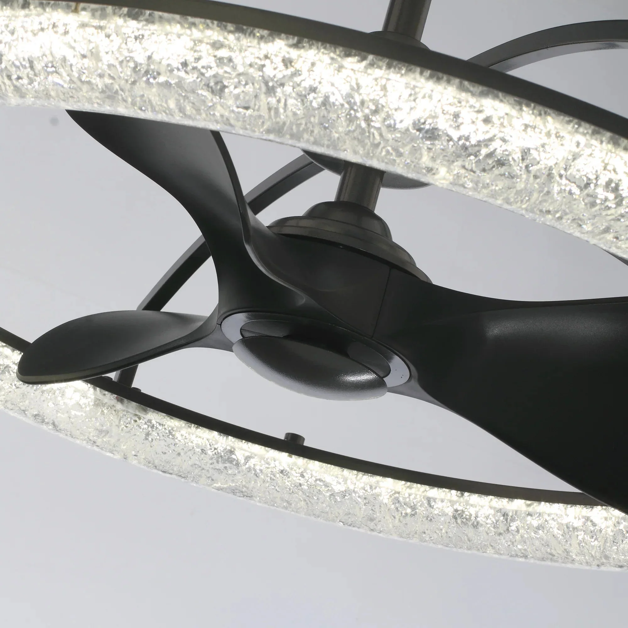 Perimost 32 Inch Black Downrod Mount Luxury Fandelier with Light and Remote Control - Image 9