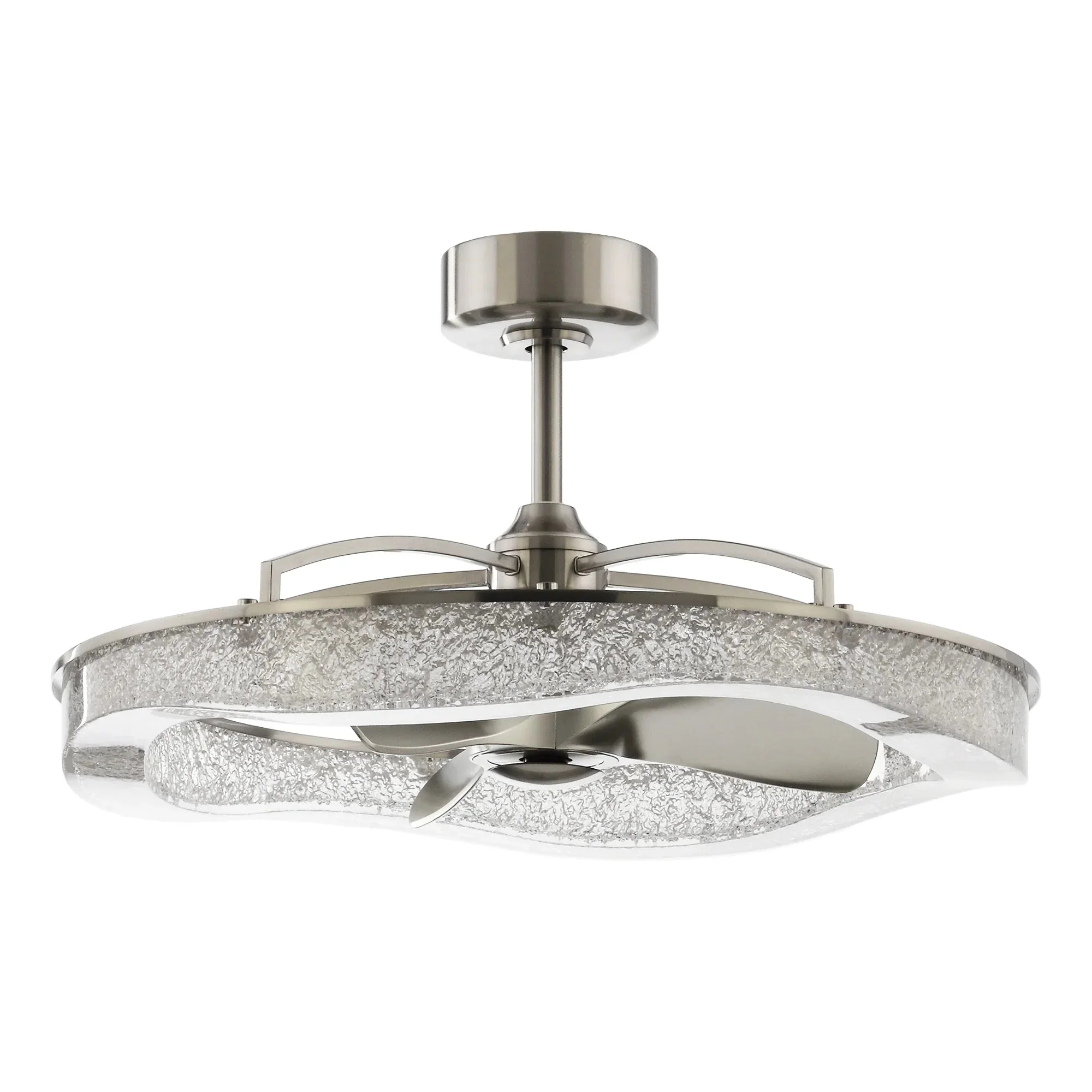 Perimost 33 Inch Satin Nickel Downrod Mount Luxury Fandelier with Light and Remote Control - Image 12
