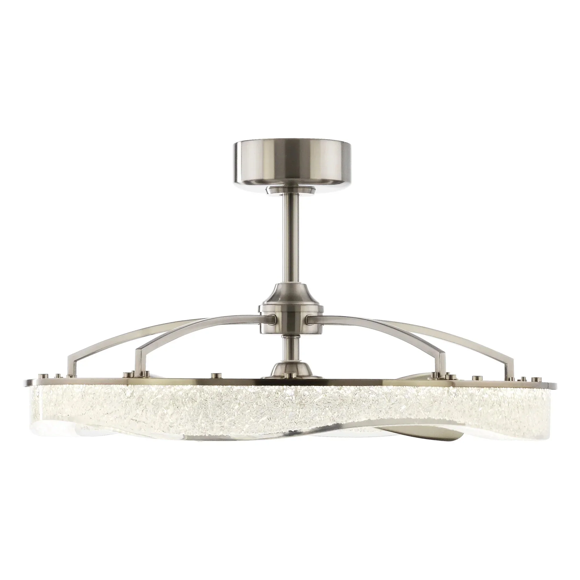 Perimost 33 Inch Satin Nickel Downrod Mount Luxury Fandelier with Light and Remote Control - Image 13