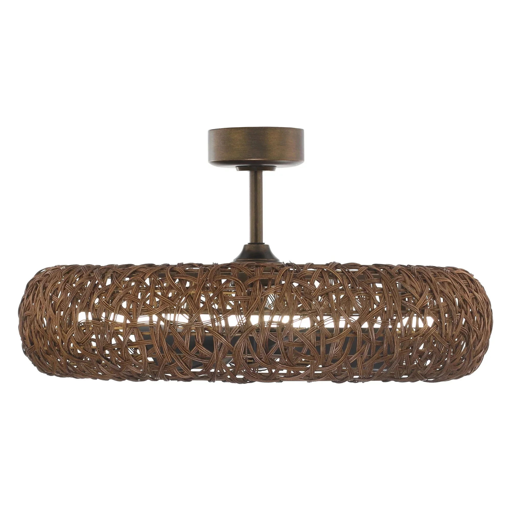 Perimost 35 Inch Golden Bronze Downrod Mount Luxury Fandelier with Light and Remote Control - Image 13