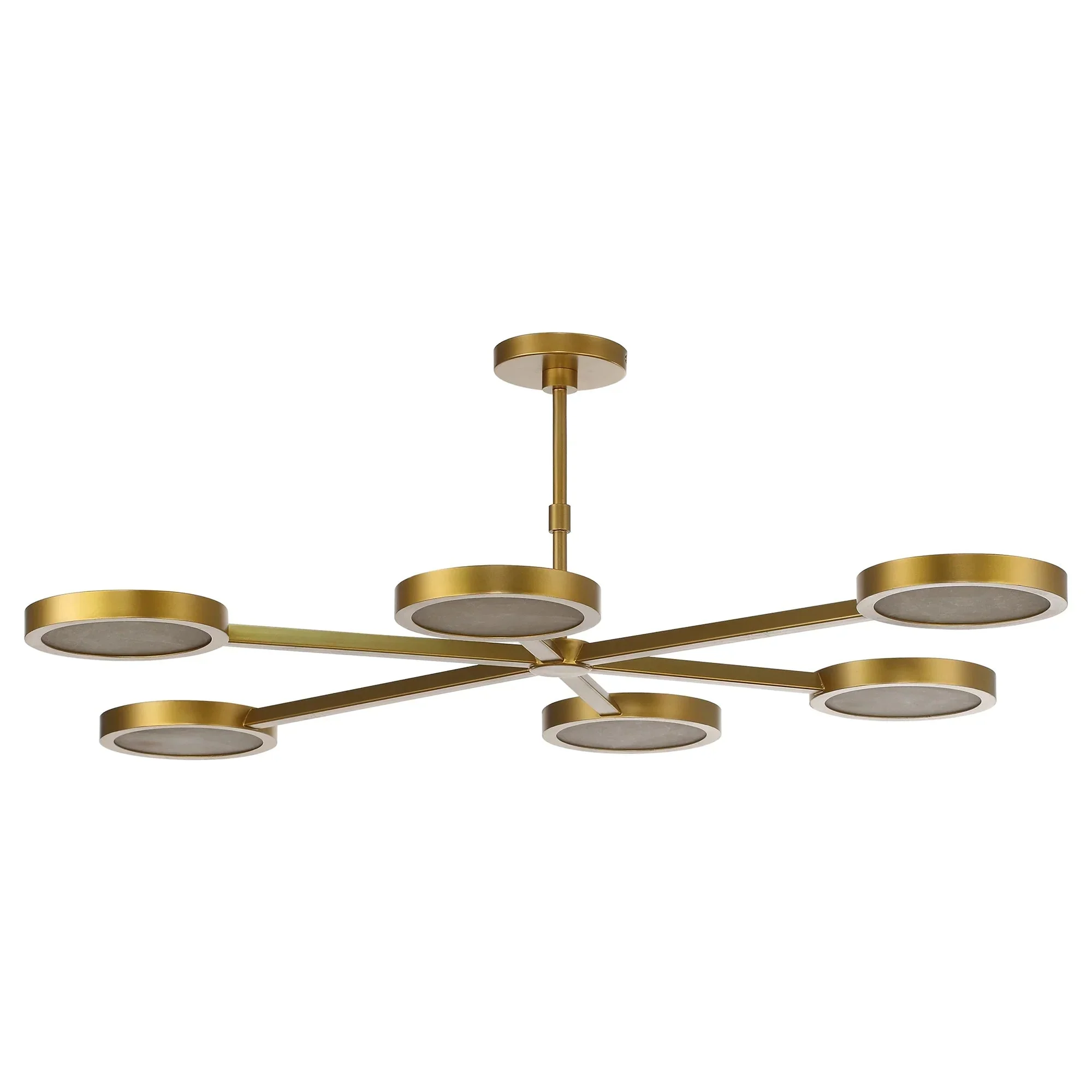 Perimost 52 Inch Golden Modern Six Round LED Luxury Chandelier - Image 5