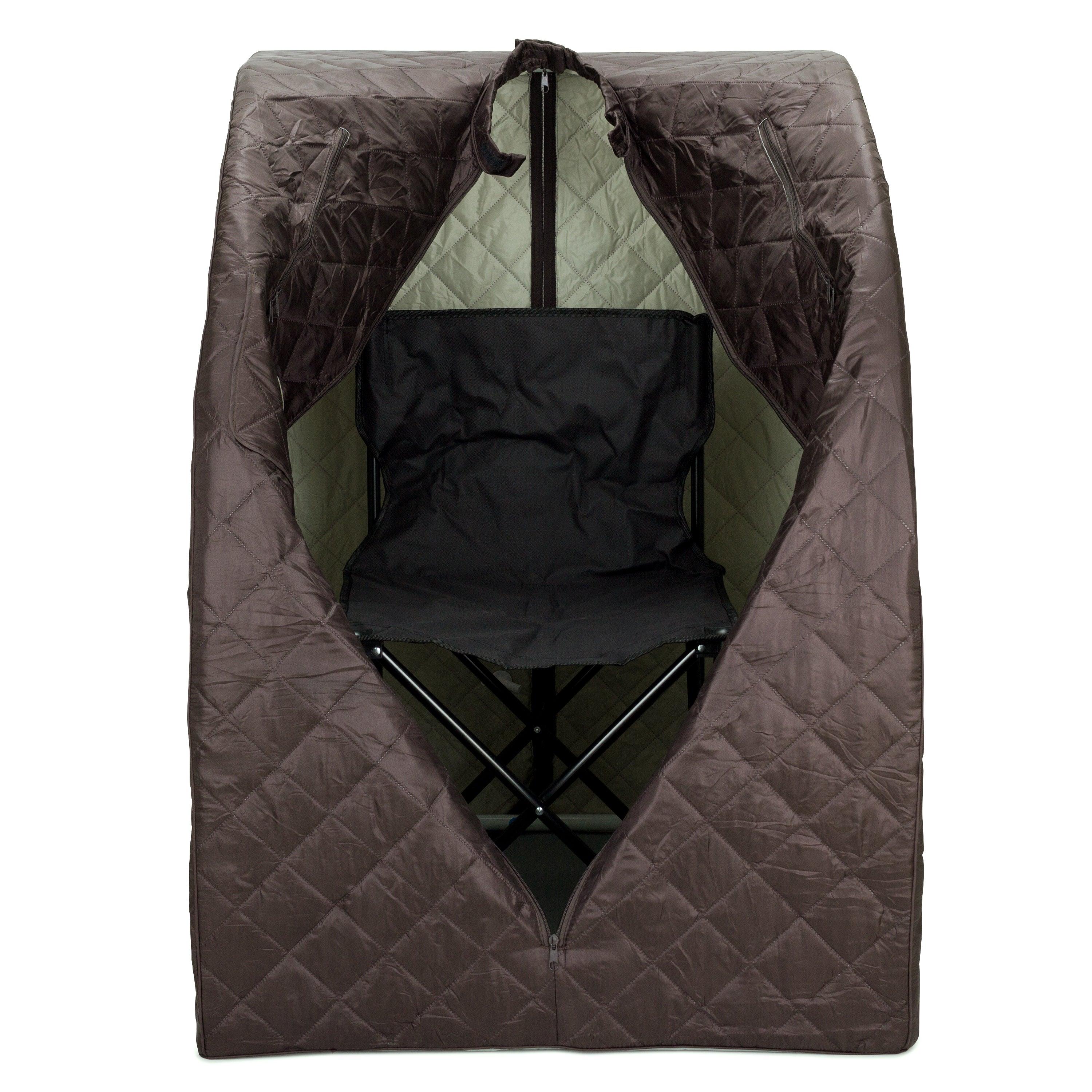 Personal Steam Sauna for Weight Loss, Detox & Relaxation at Home, Chair Included - Black Coffee - Image 3