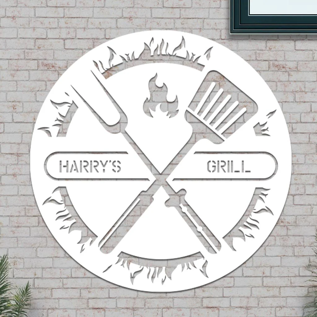 Personalized Grill Sign in Circle - Image 2