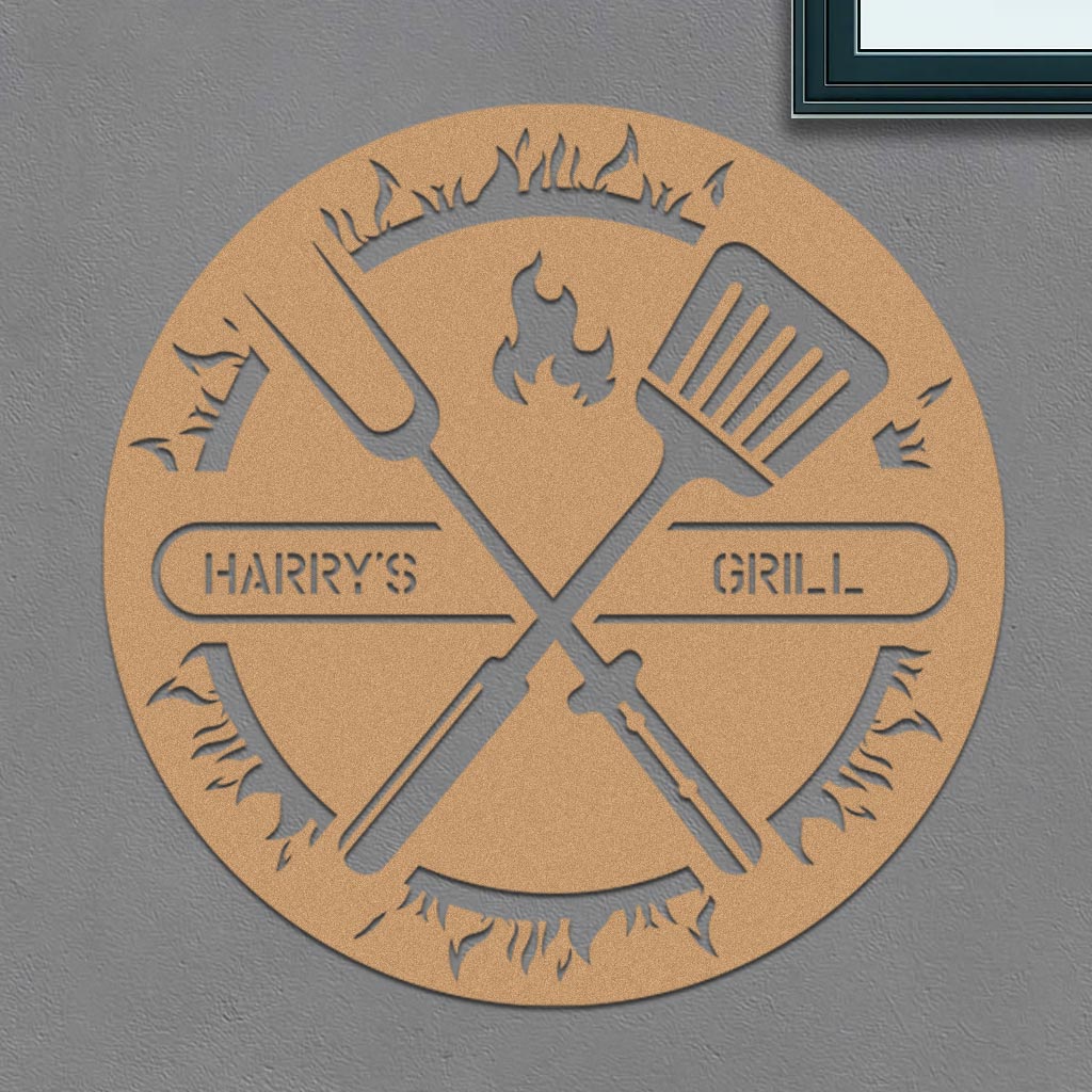 Personalized Grill Sign in Circle - Image 3