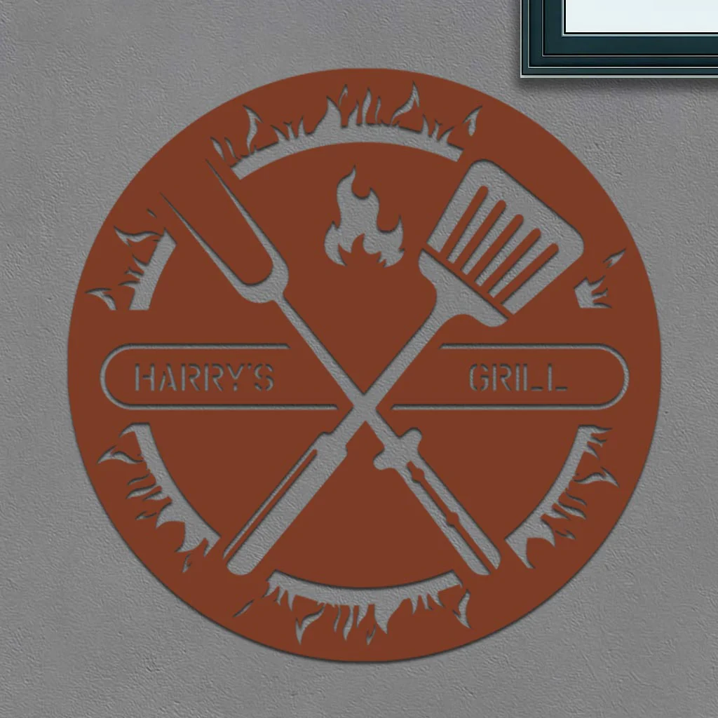 Personalized Grill Sign in Circle - Image 4