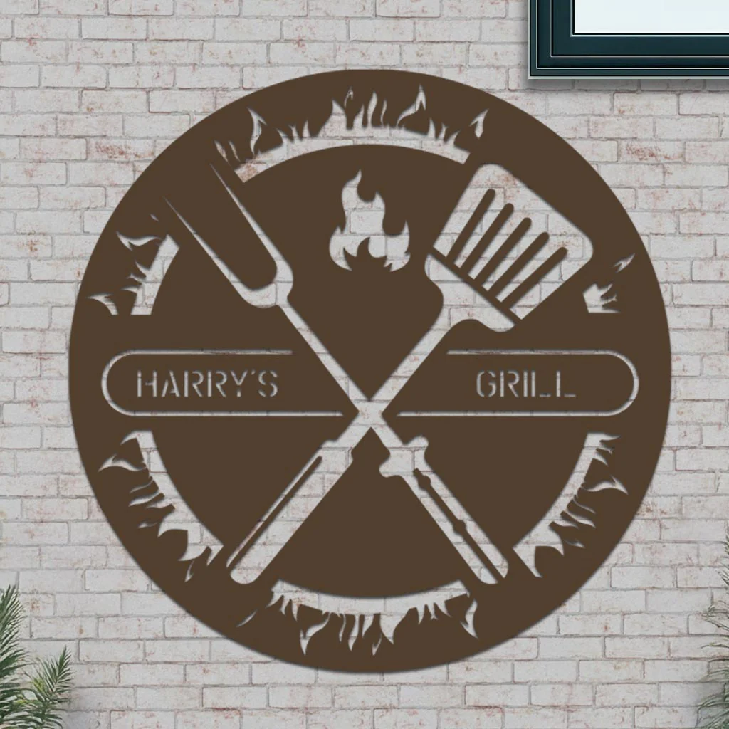 Personalized Grill Sign in Circle - Image 5