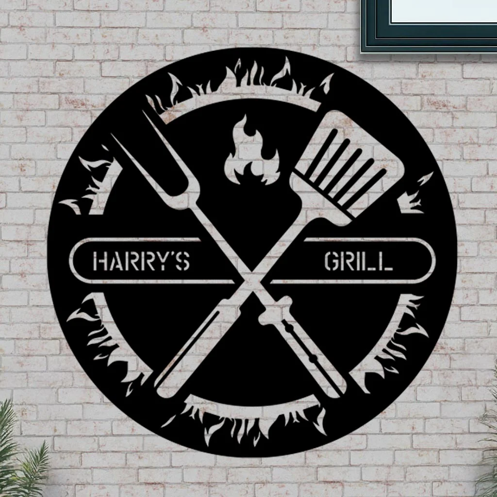 Personalized Grill Sign in Circle - Image 6